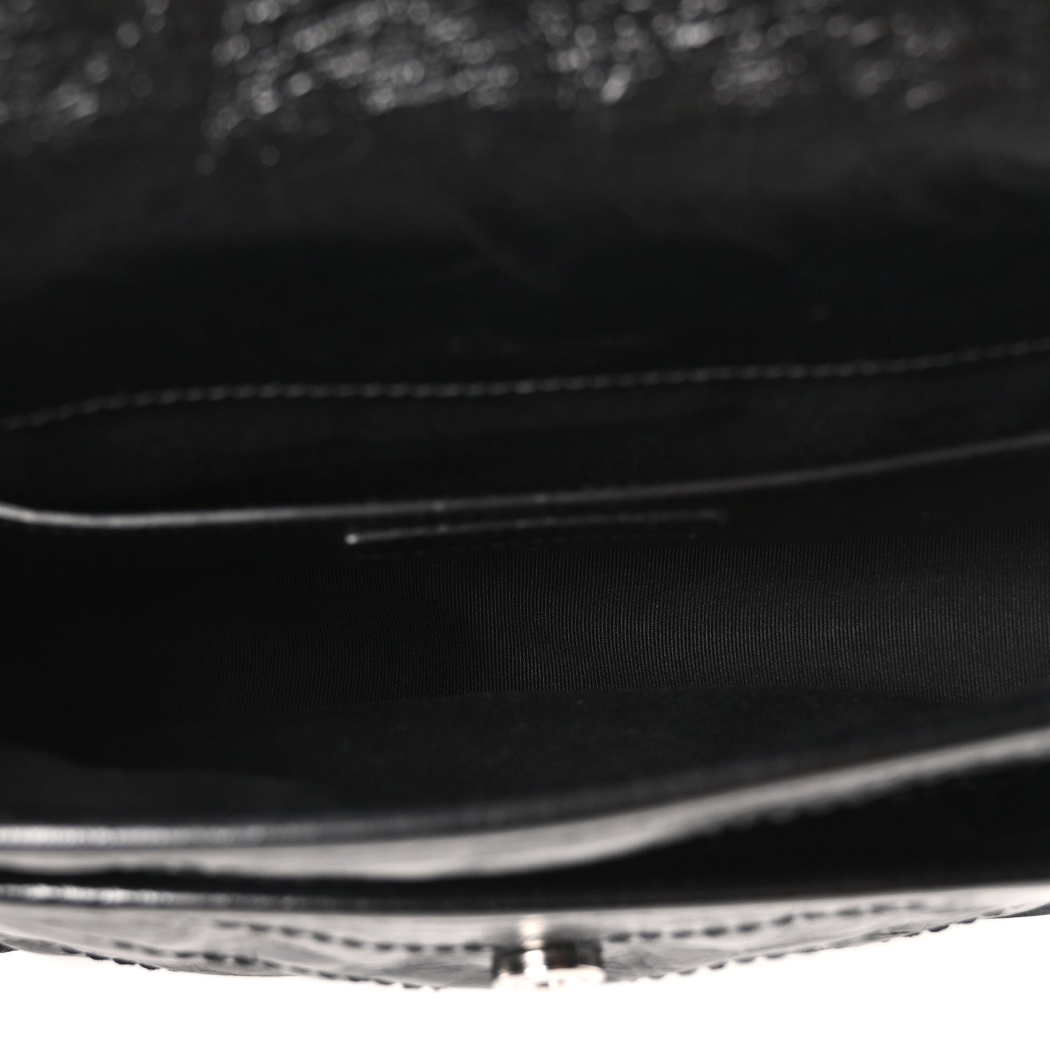 Crinkled Calfskin Matelasse Monogram Baby Niki Chain Satchel Black