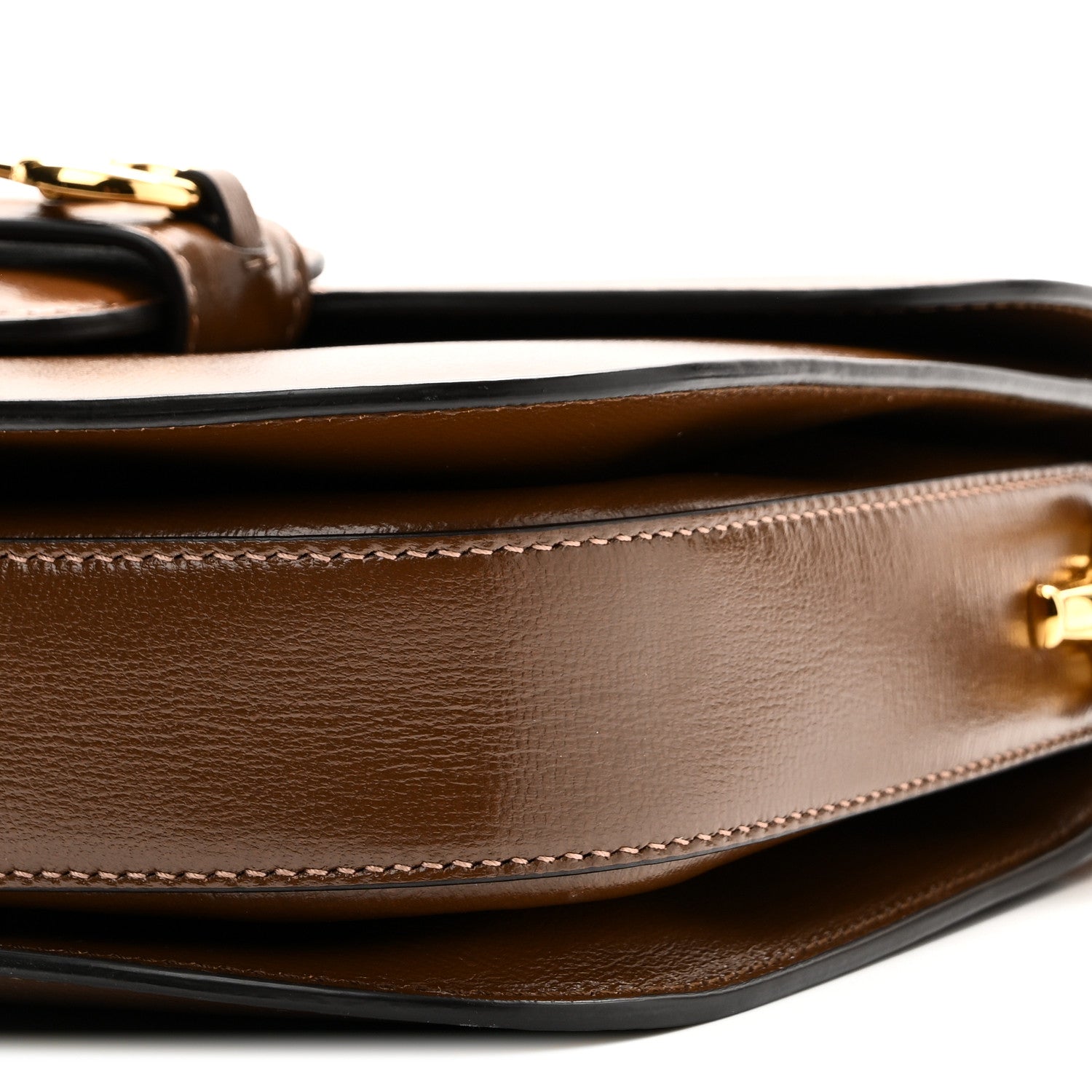 Azalea Calfskin Horsebit 1955 Shoulder Bag Brown Sugar
