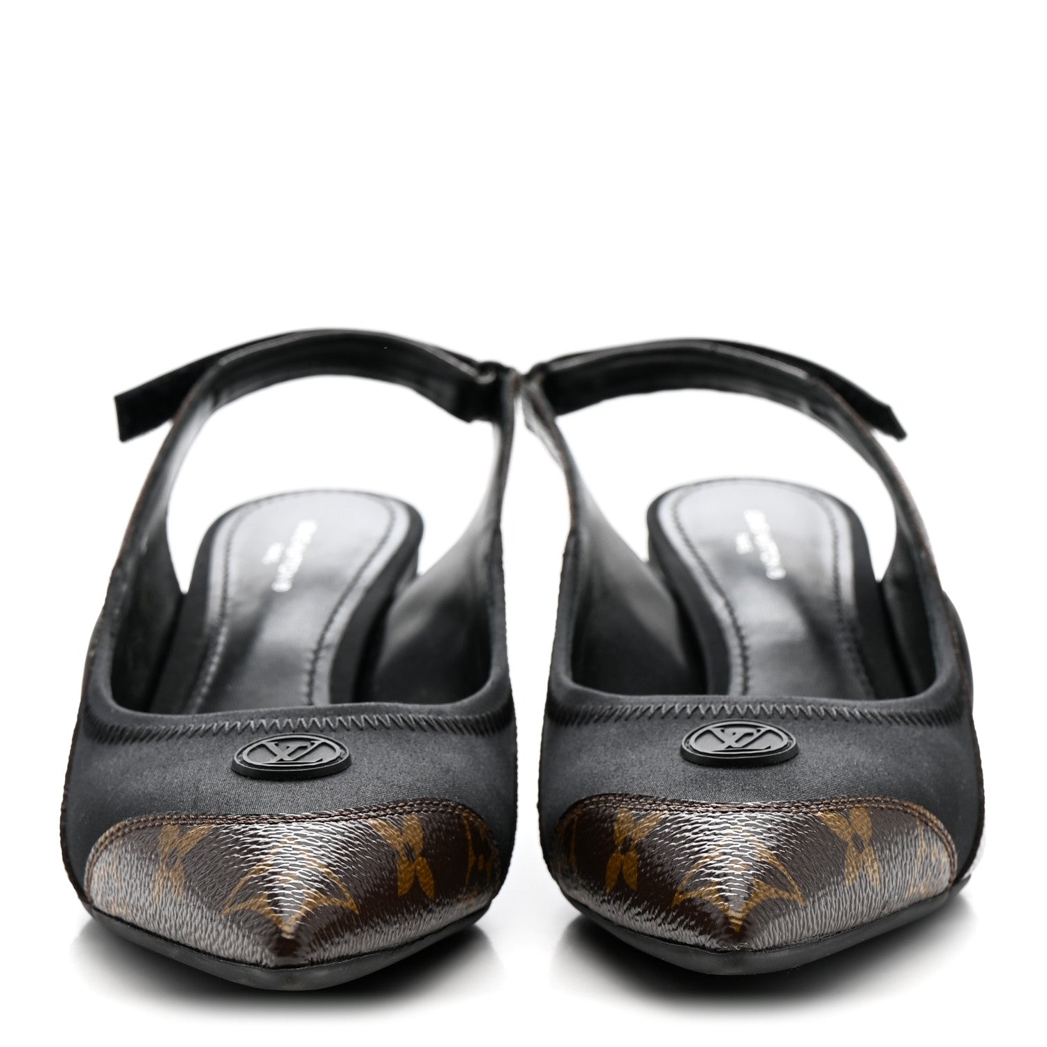 Patent Monogram Archlight Slingback Pumps Black