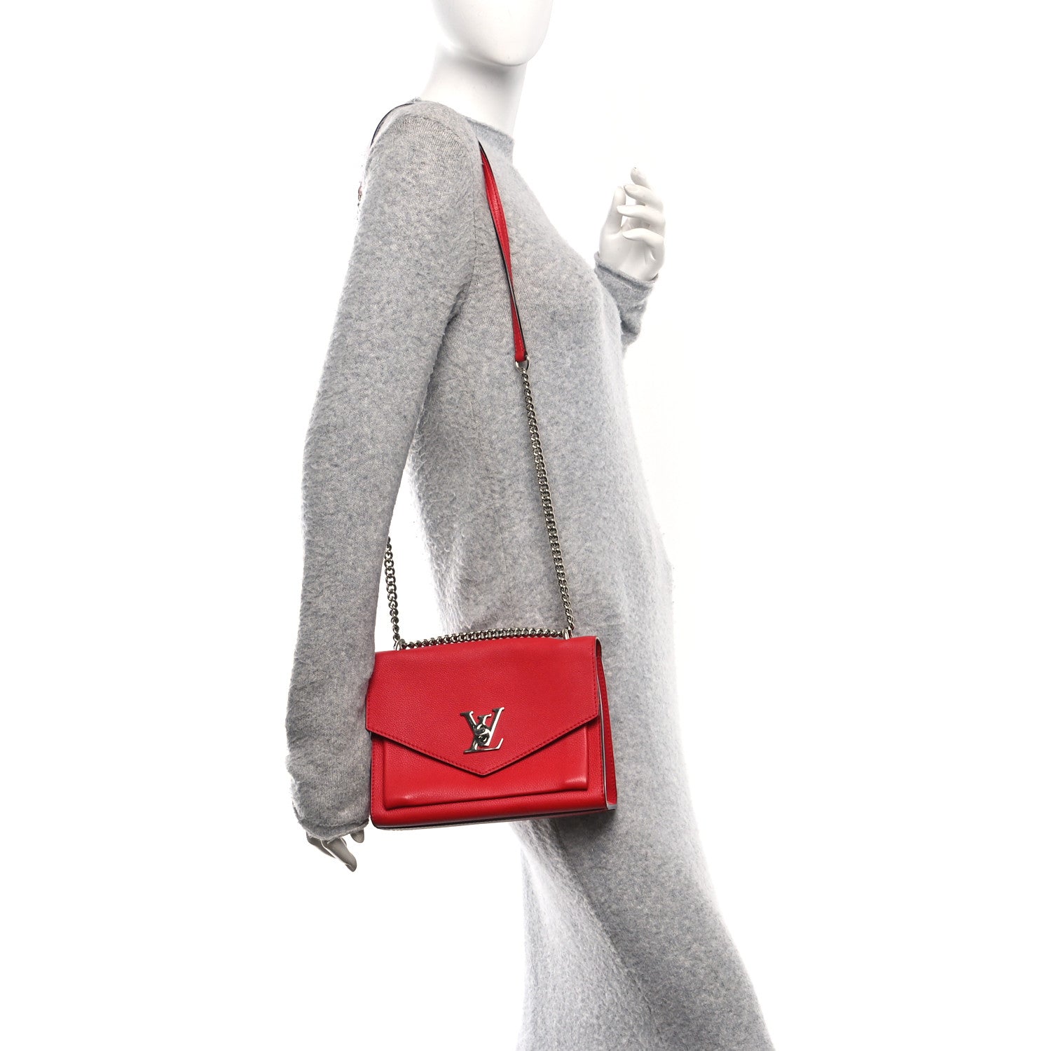 Soft Calfskin Mylockme Chain Bag BB Rubis