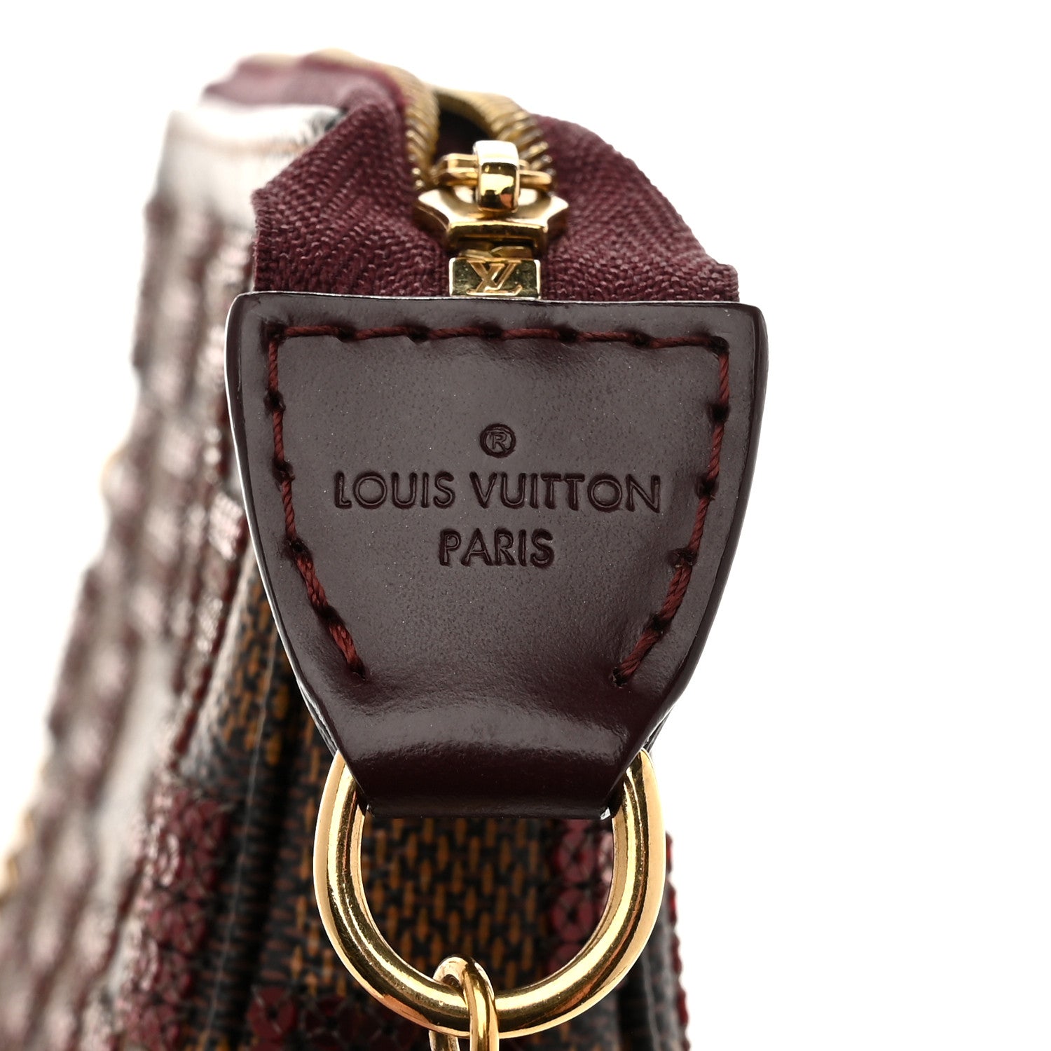 Damier Paillettes Mini Pochette Accessories Red