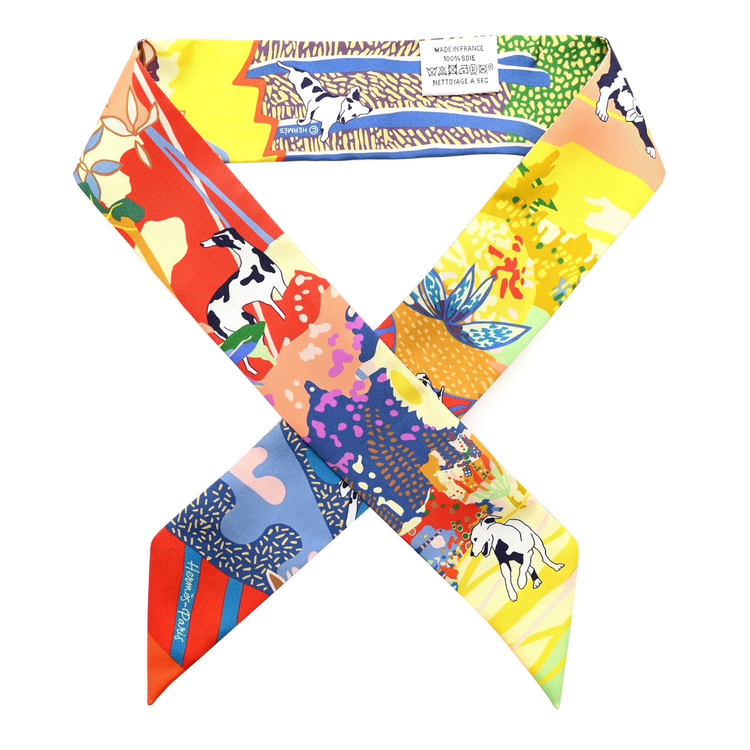 Silk En Liberte Twilly Jaune Vif Bleu Rouge