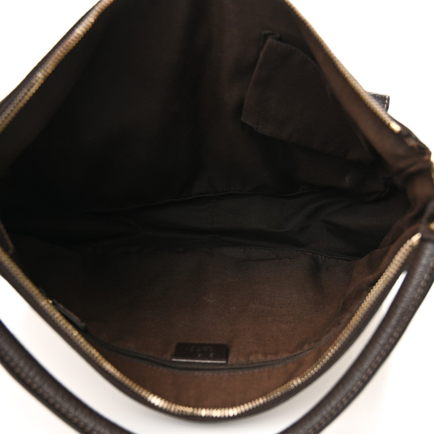 Crystal Monogram Medium Abbey Pocket Hobo Tote Dark Brown