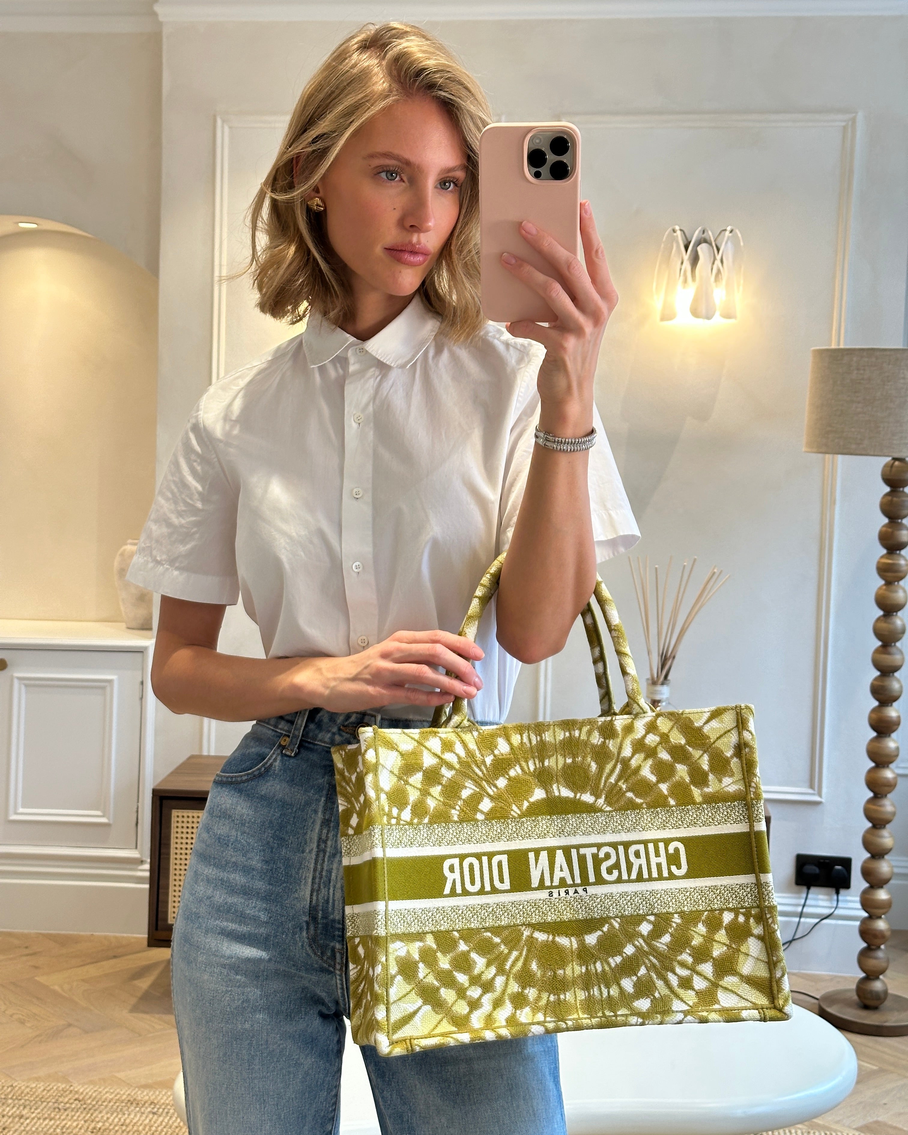 Christian Dior Khaki Green Tye Dye Medium Book Tote RRP £2500