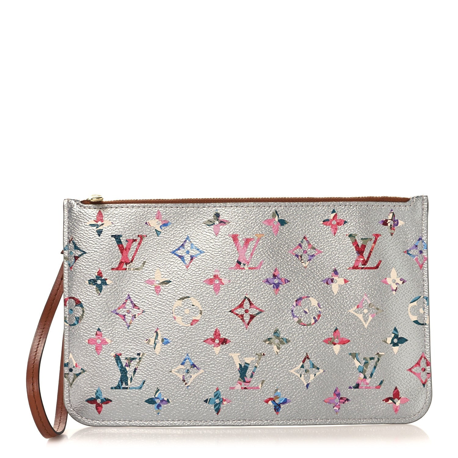 Metallic Monogram LV Garden Neverfull MM GM Pochette Silver