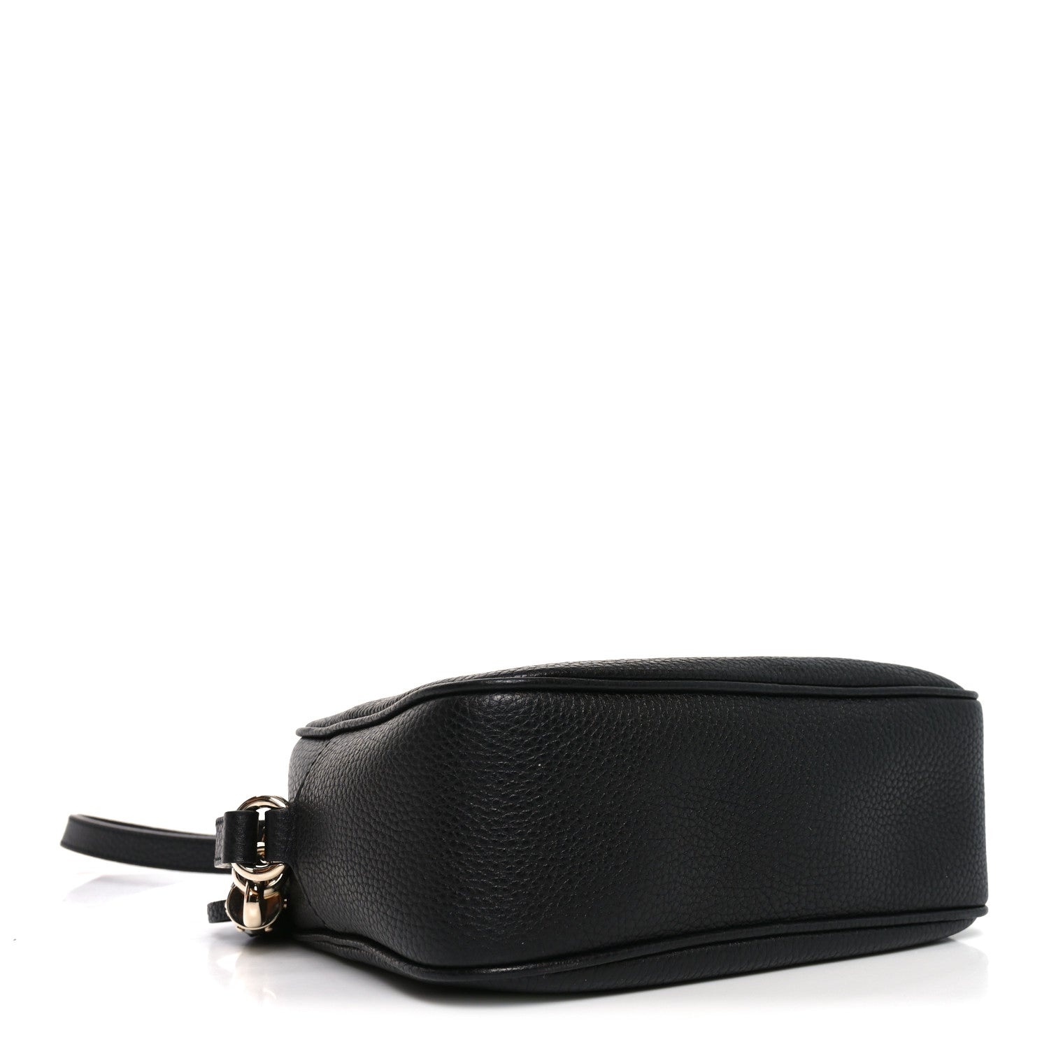 Pebbled Calfskin Small Soho Disco Bag Black
