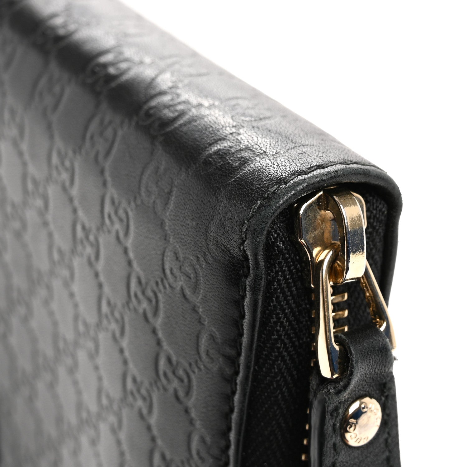 Microguccissima Zip Around Wallet Black