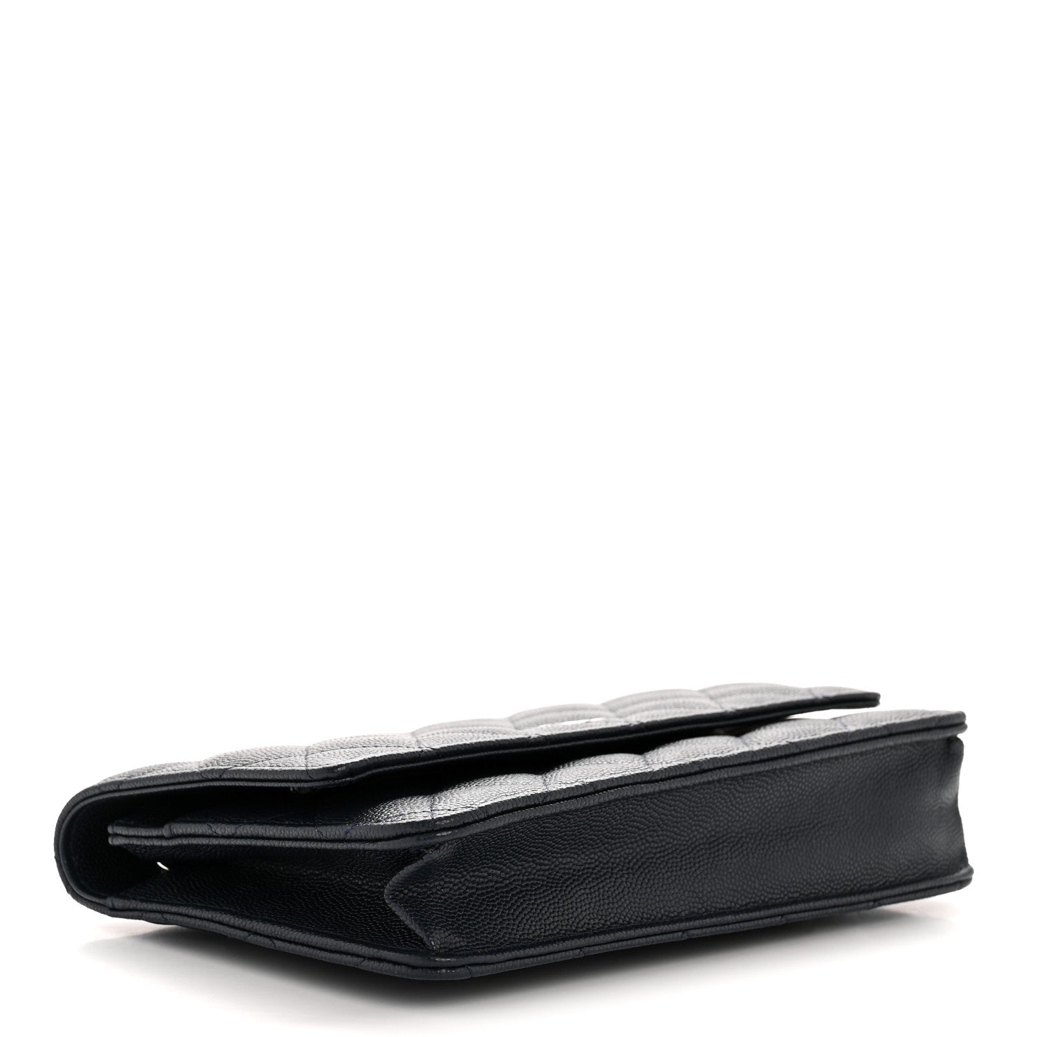 Caviar Quilted Wallet on Chain WOC Navy Blue