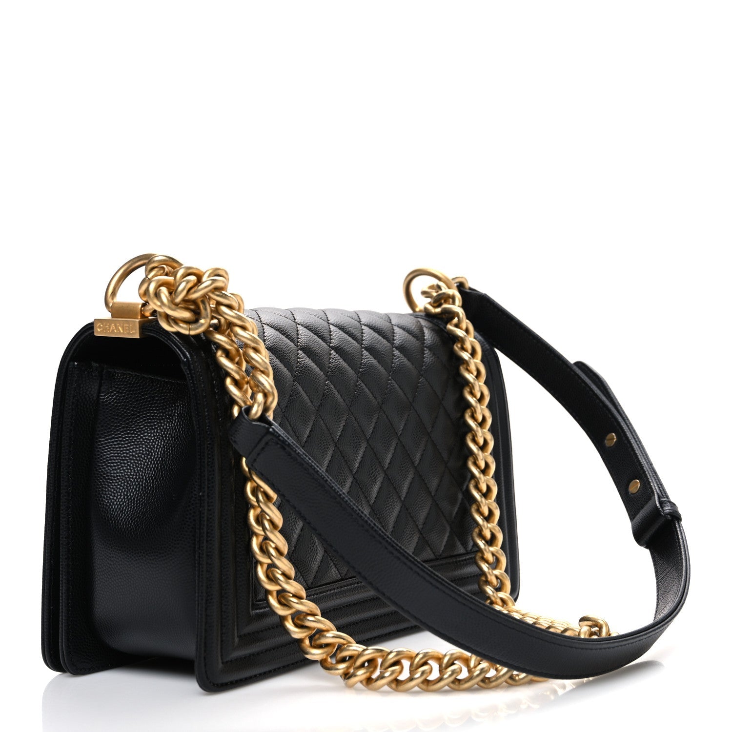 Caviar Quilted Medium Boy Flap Black