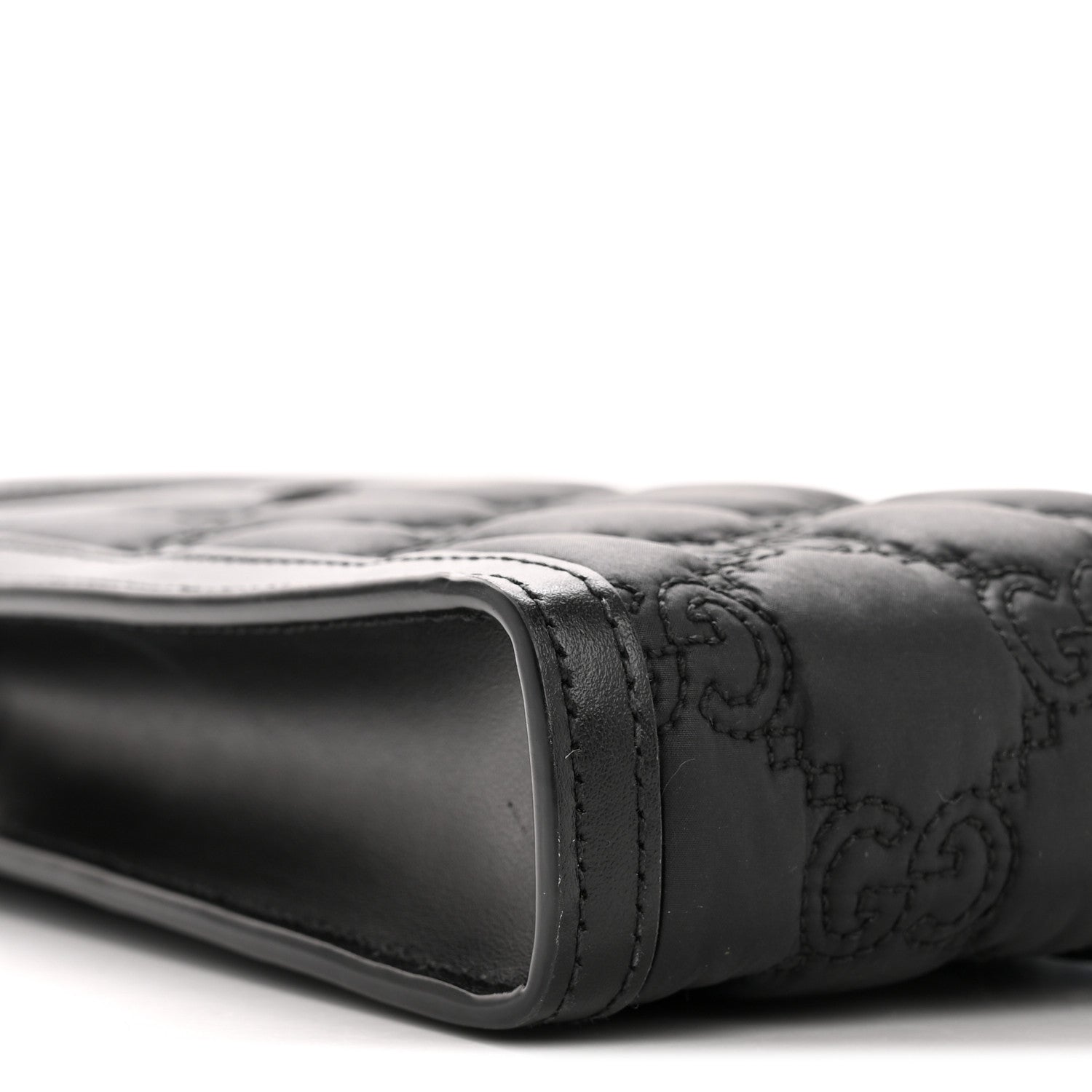 Nylon Calfskin Enamel GG Matelasse Mini Top Slip Handle Crossbody Bag Black