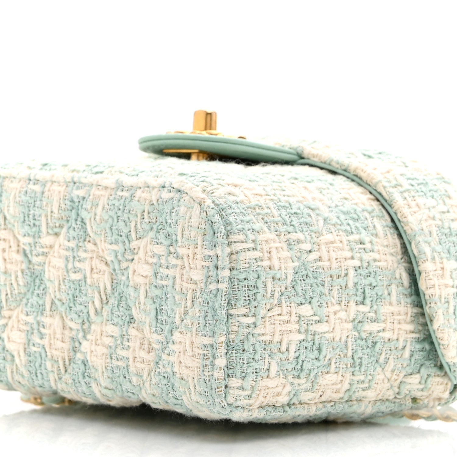 Tweed Handle Crush Small Vanity Case Light Green
