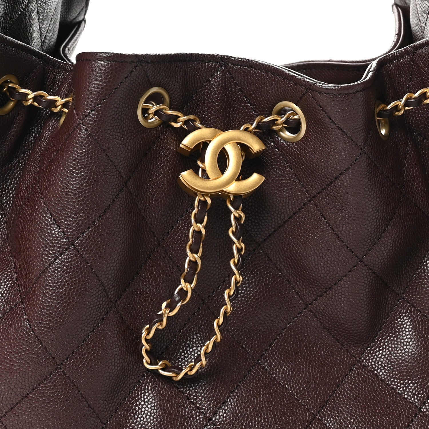 Caviar Quilted Small Chanel 25 Handbag Dark Brown