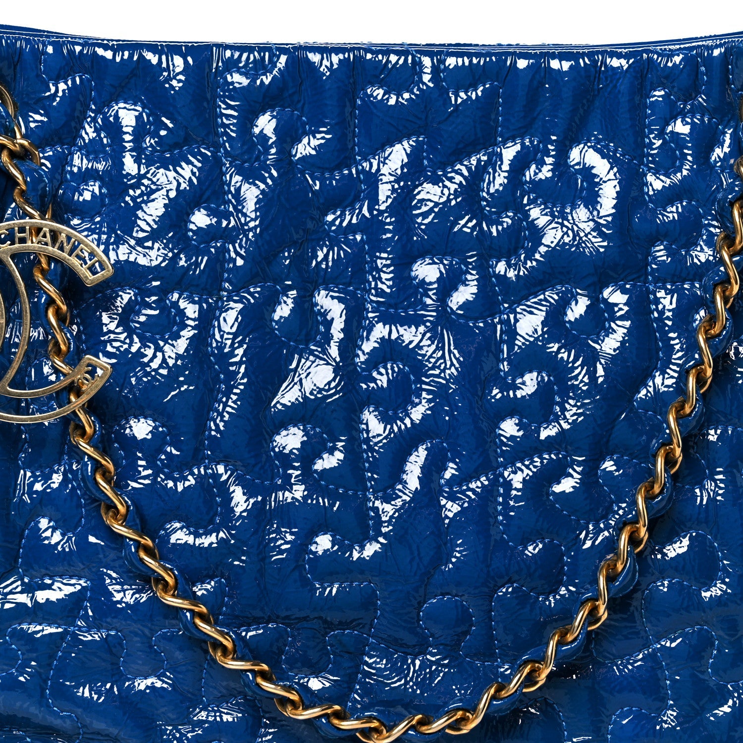 Patent Puzzle Tote Electric Blue