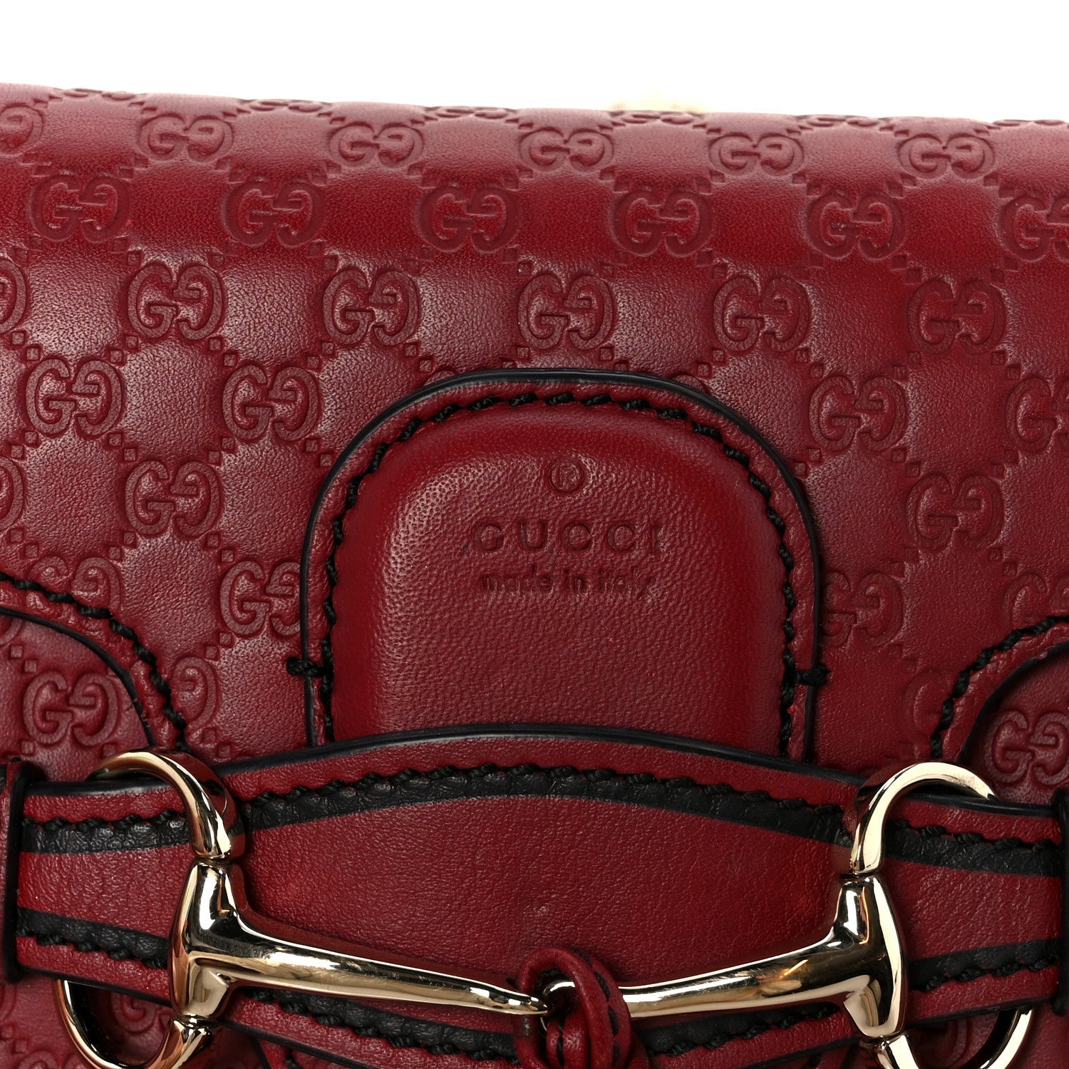 Soft Microguccissima Mini Emily Chain Shoulder Bag Rosso