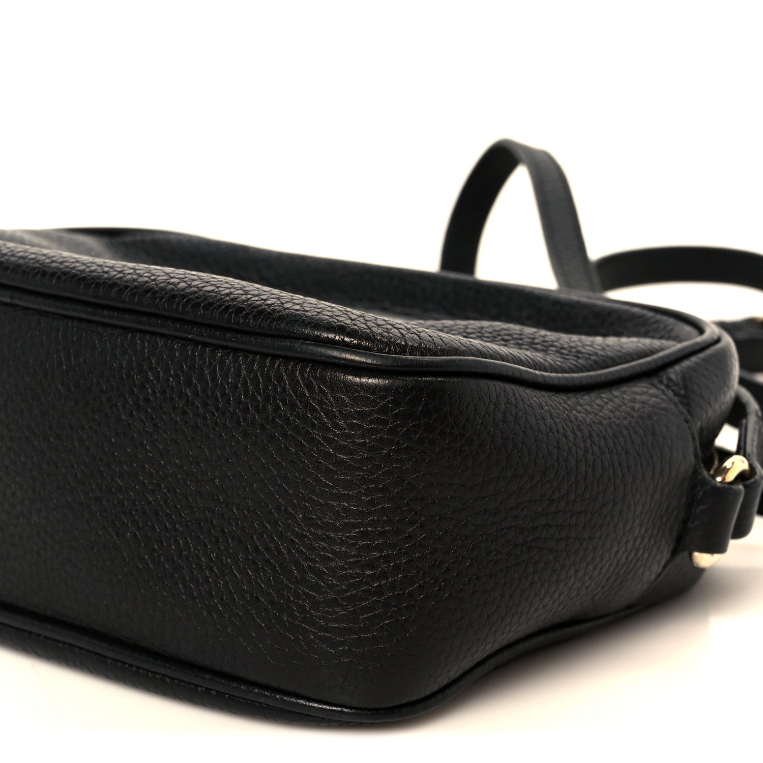 Pebbled Calfskin Small Soho Disco Bag Black
