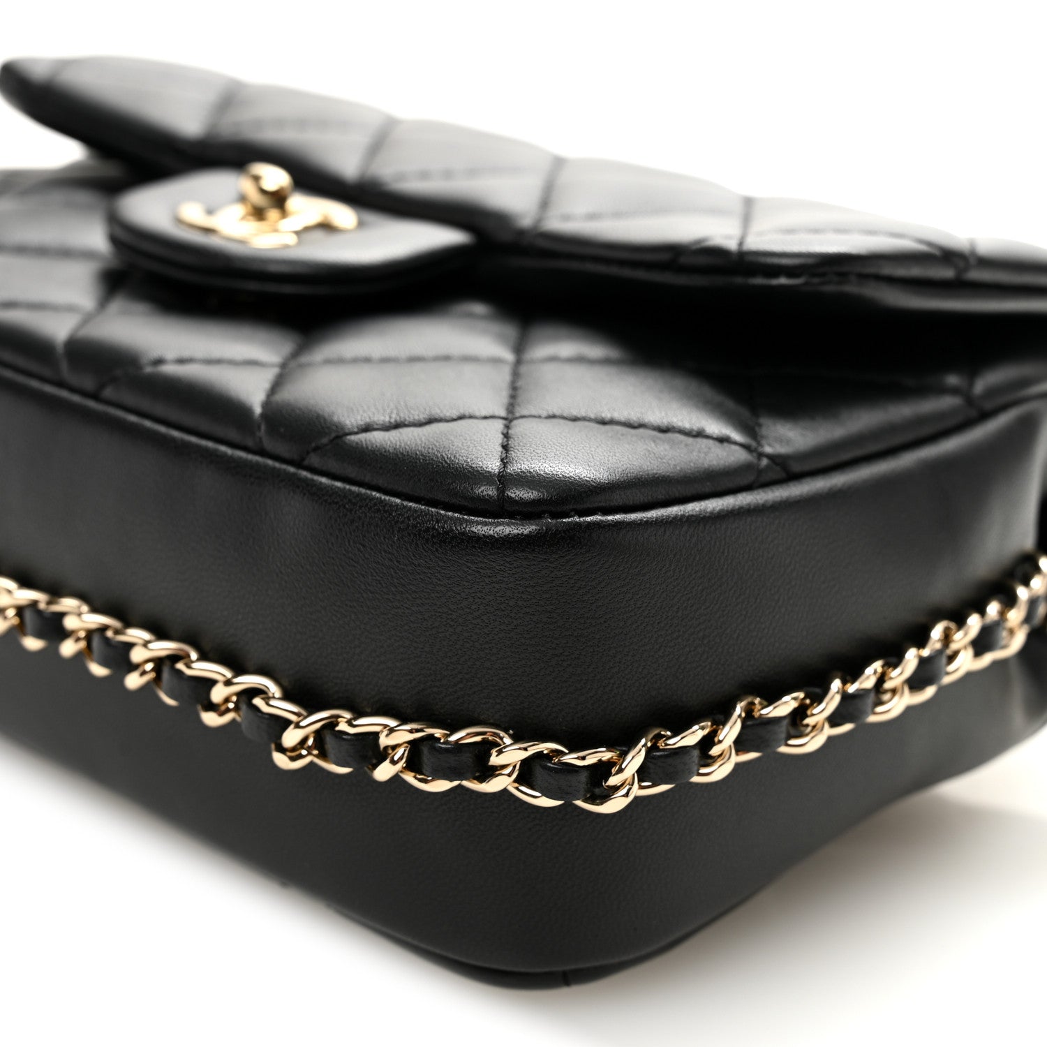 Lambskin Quilted Small My Precious Flap Black