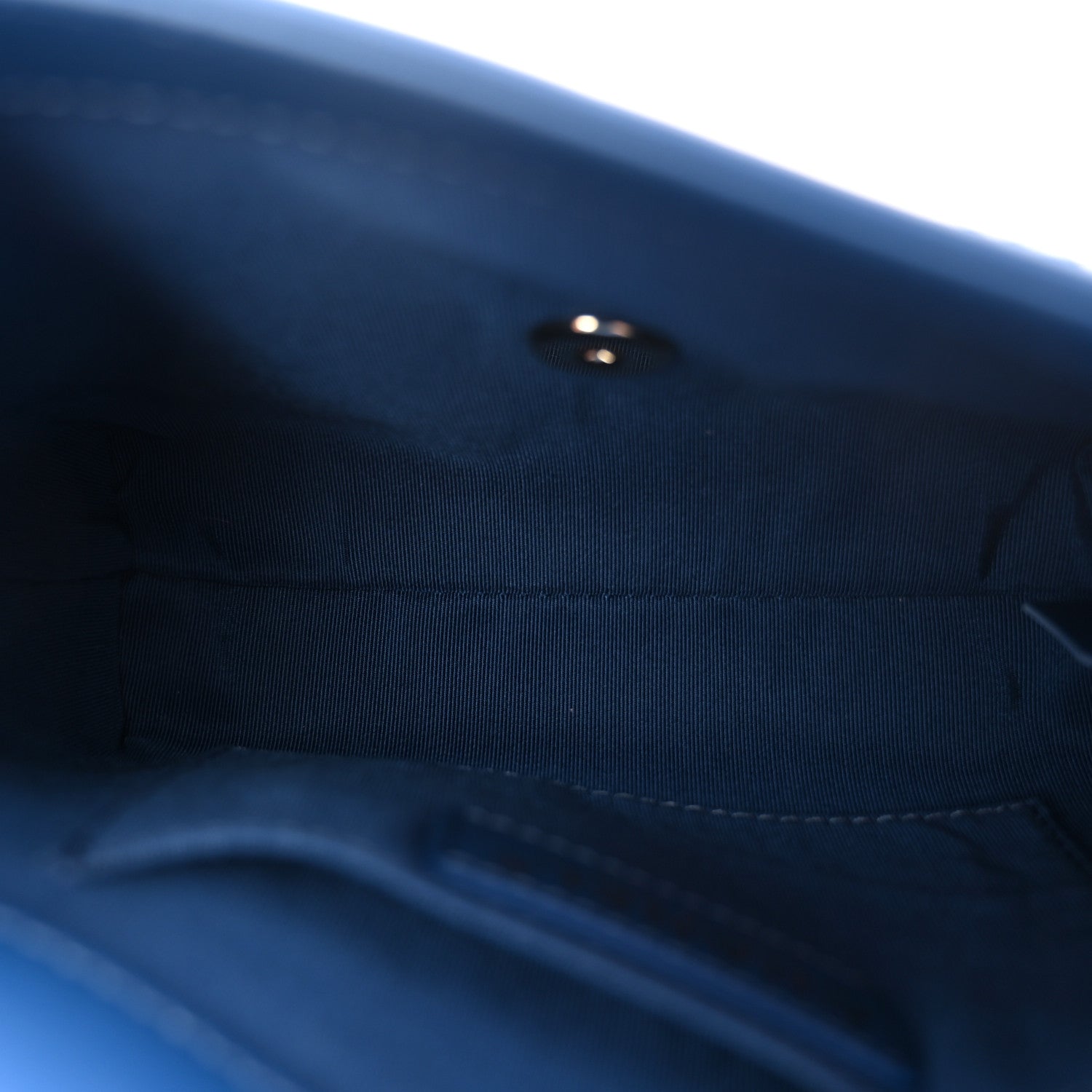 Calfskin Stitched Small Covered CC Flap Bag Blue