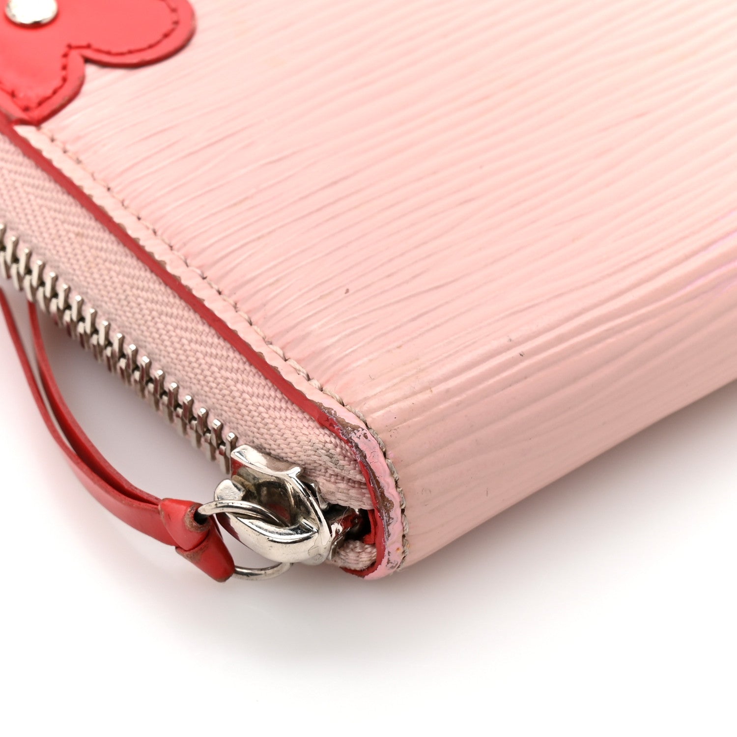 Epi Blooming Corners Clemence Wallet Rose Ballerine Coquelicot