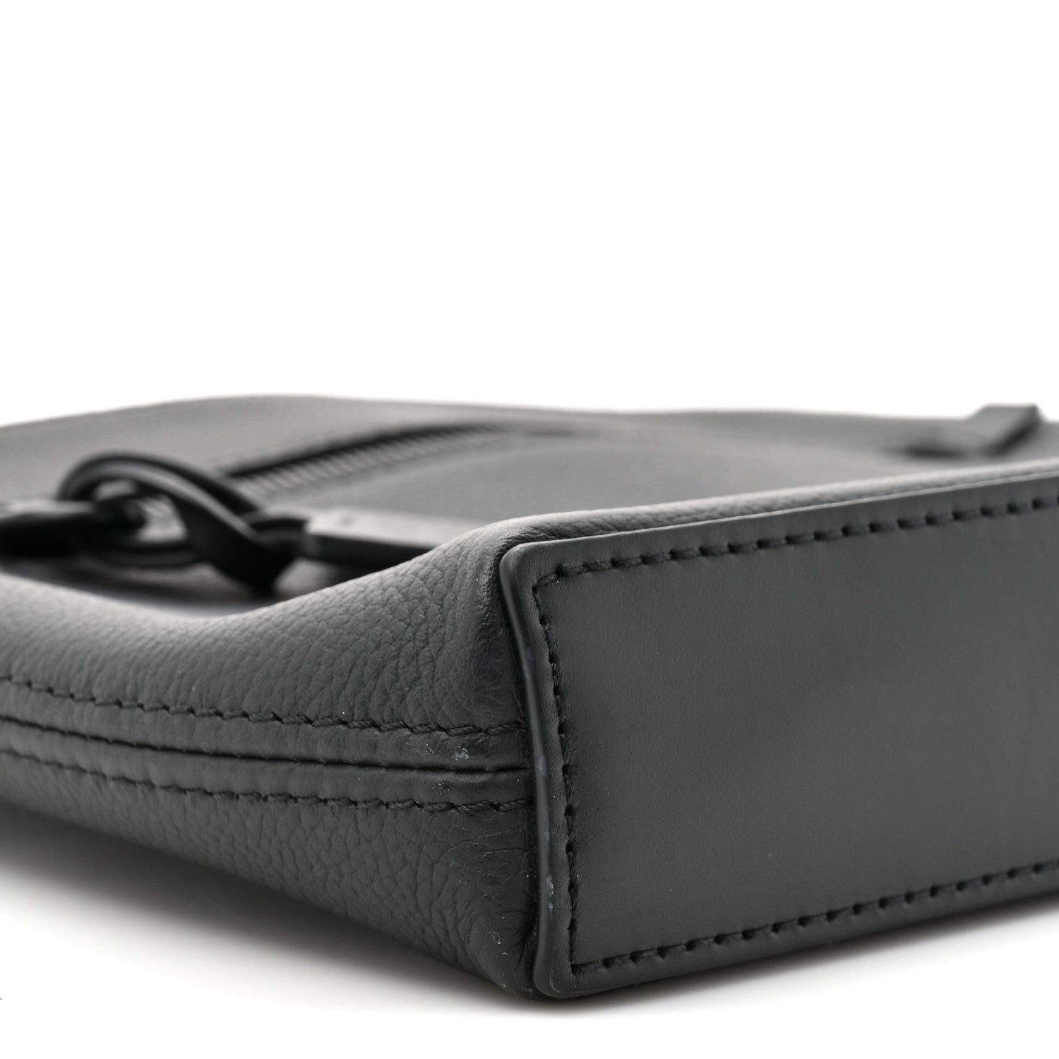 Grained Calfskin Aerogram Takeoff Pouch Black