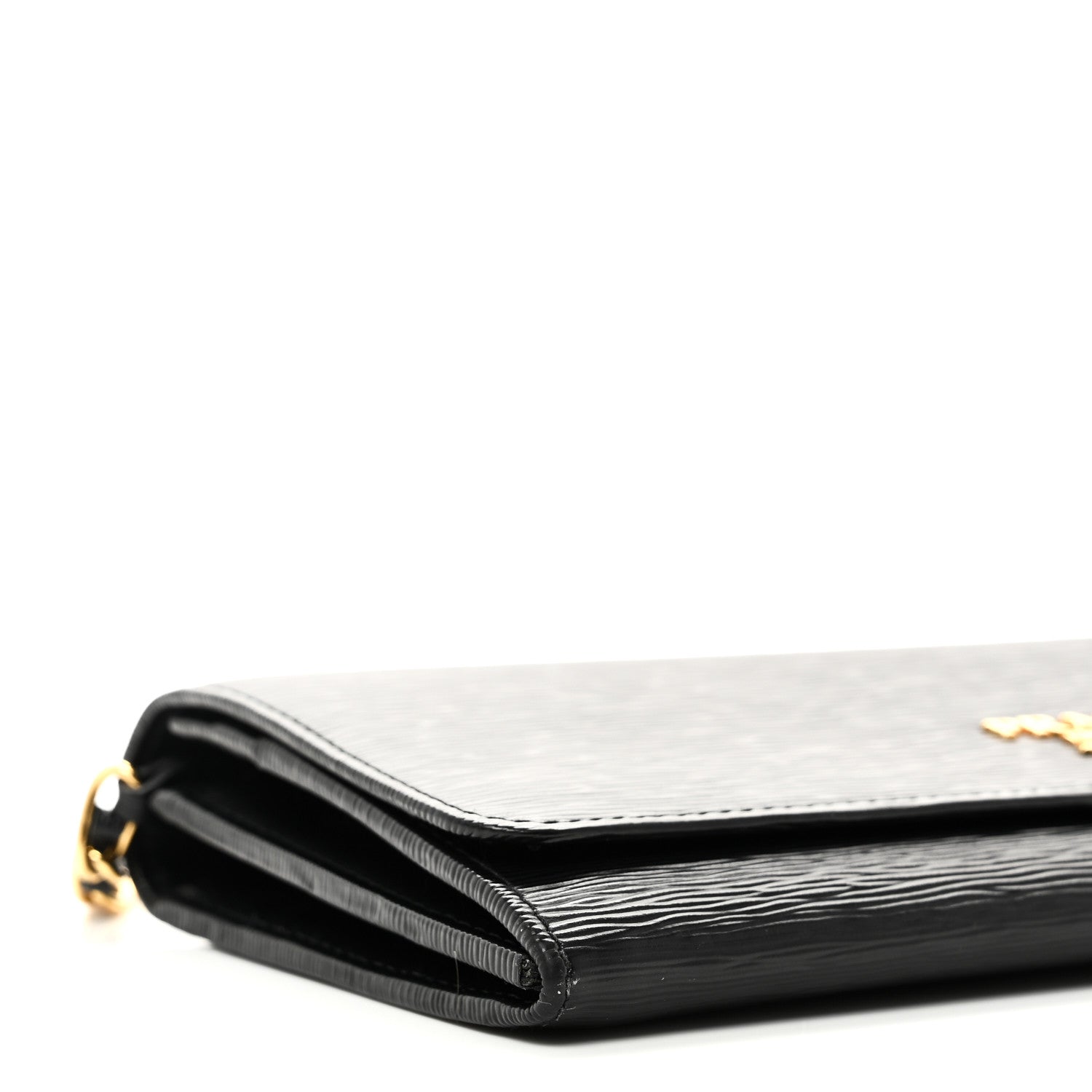 Vitello Move Metal Oro Chain Wallet Black