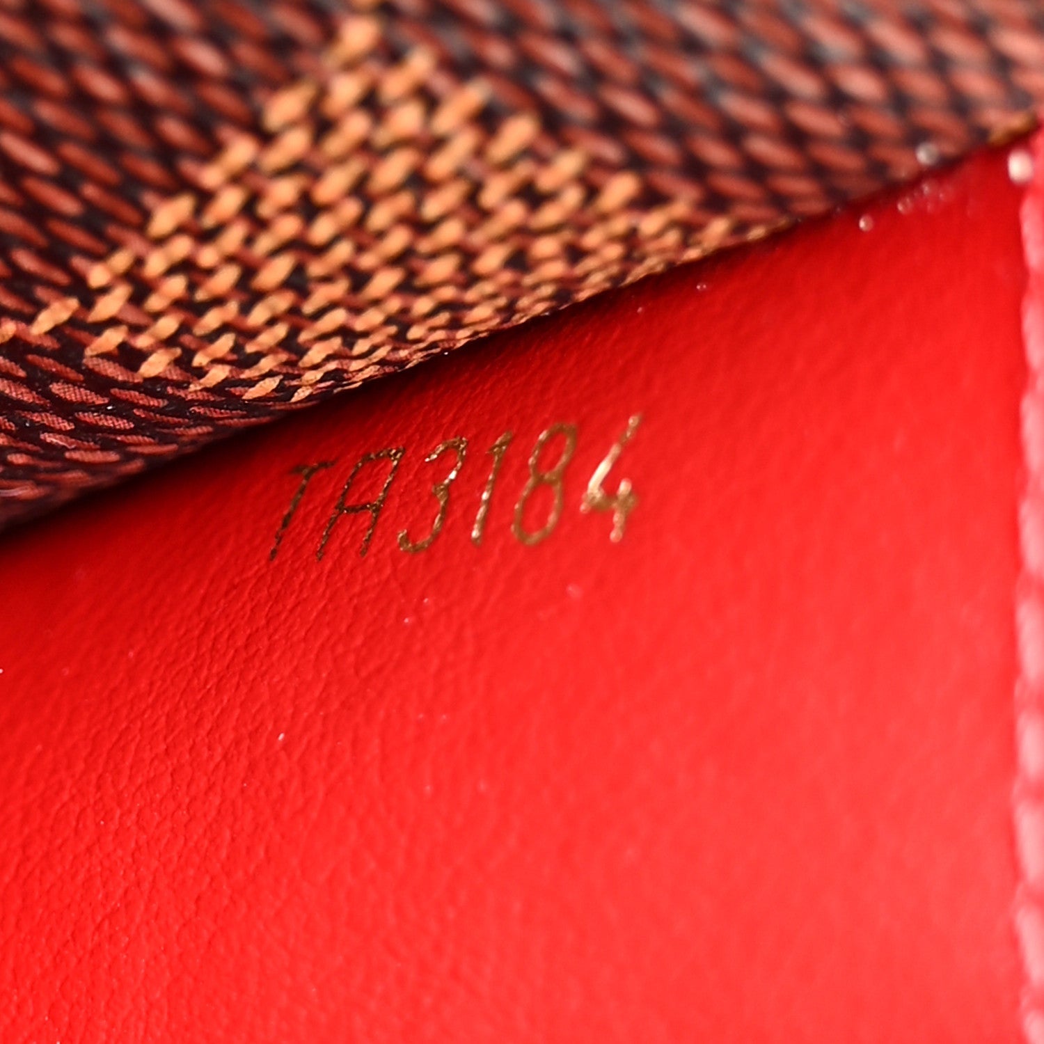 Damier Ebene Emilie Wallet Red
