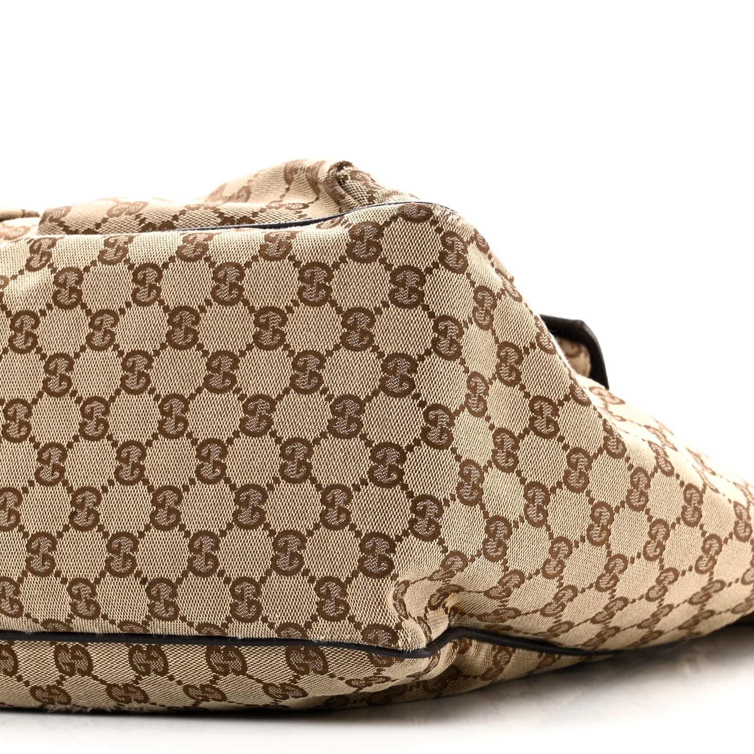 GG Monogram Medium Web Handle Double Pocket Tote Brown