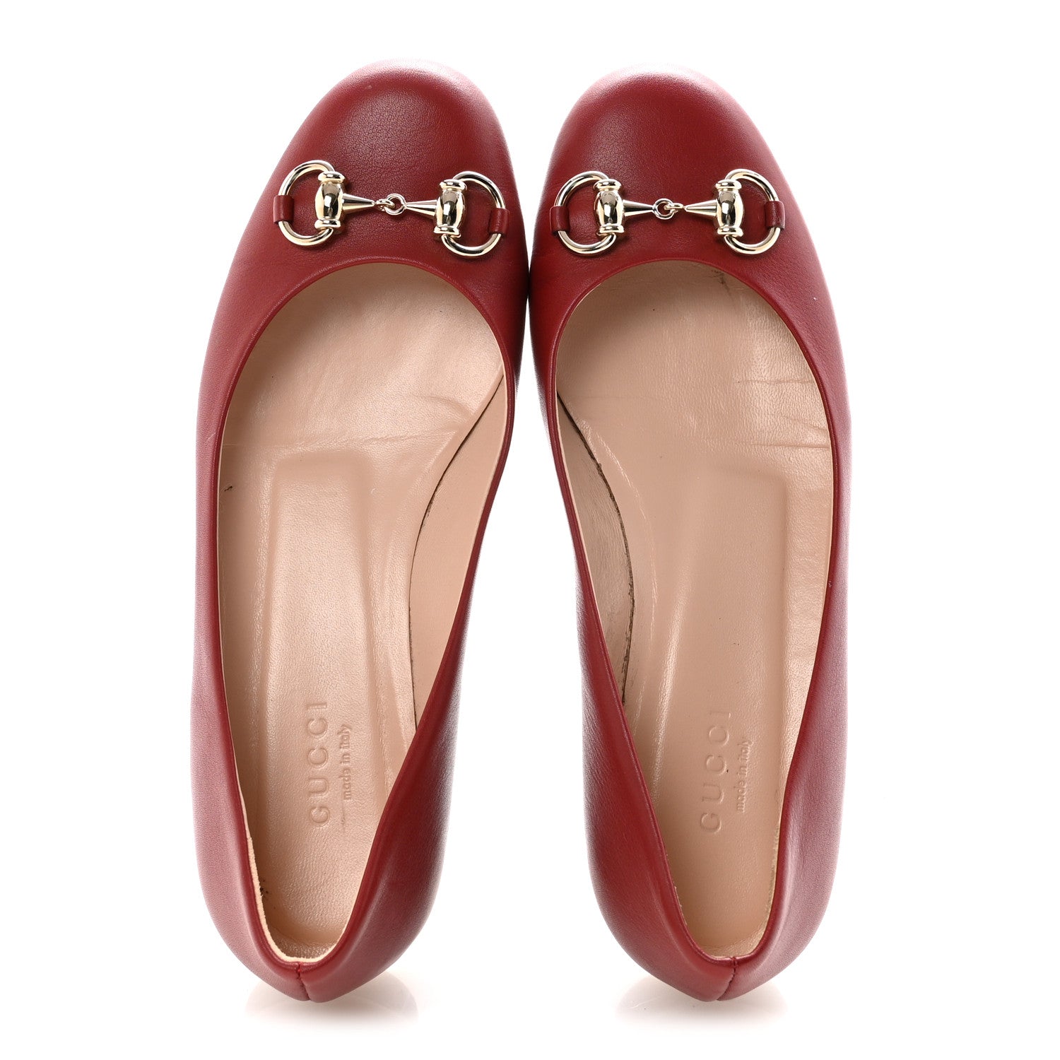 Calfskin Horsebit Ballerina Flats 35.5 Red