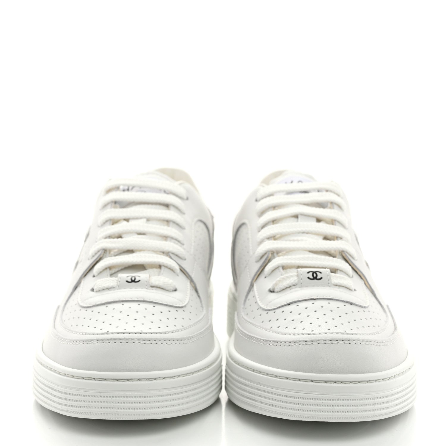 Calfskin Womens CC Sneakers 41 White