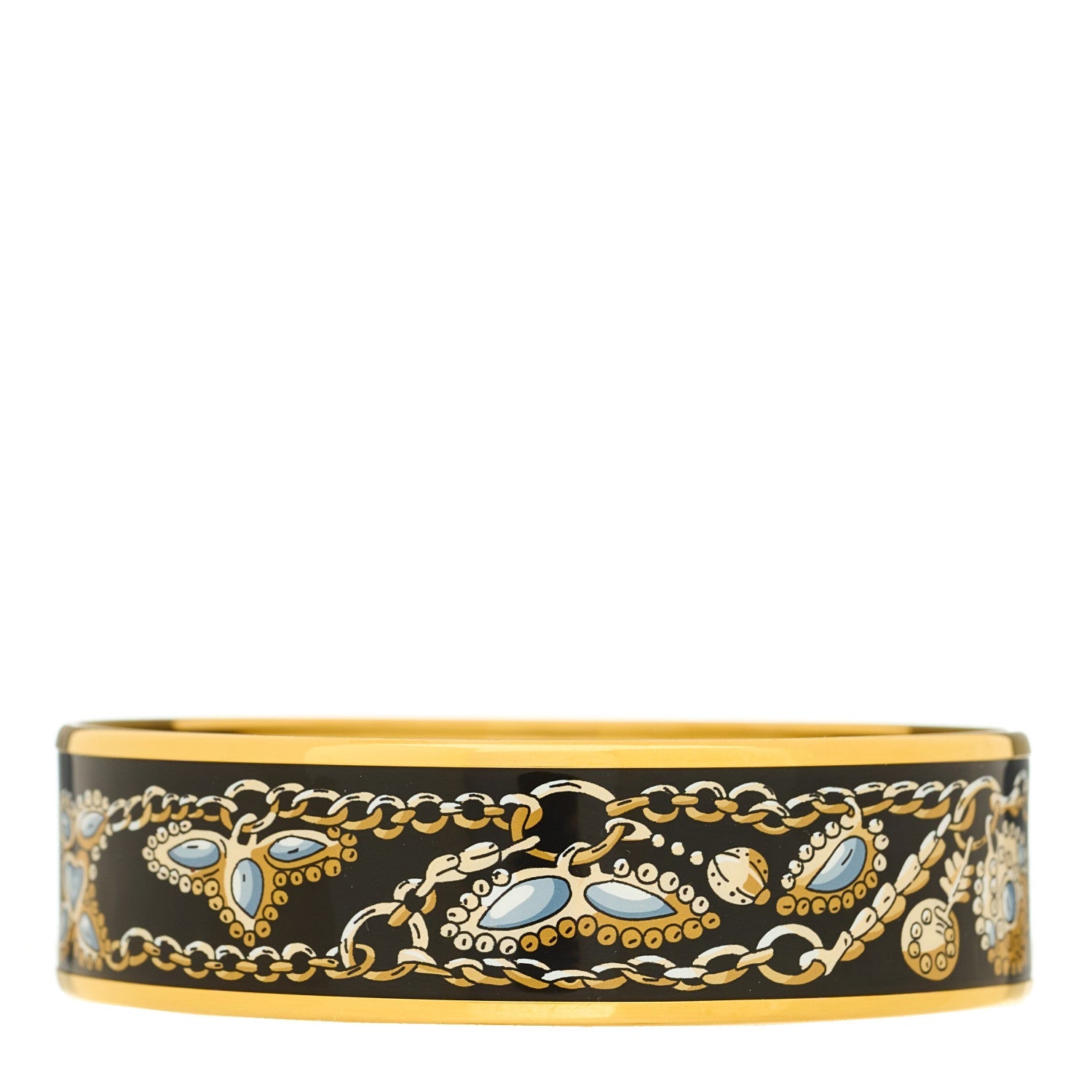 Enamel Printed Wide Bracelet 65 Black