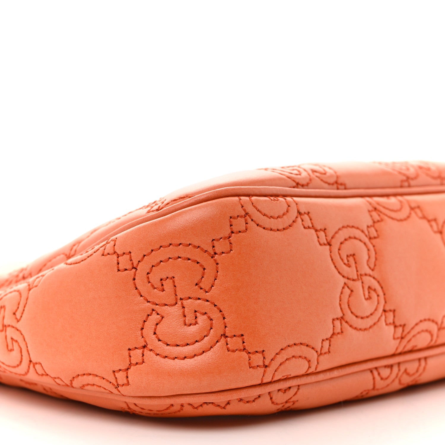 Calfskin GG Matelasse Chain Handbag Deep Orange Natural