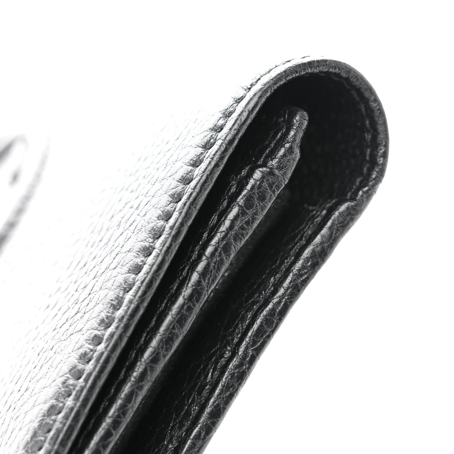 Pebbled Calfskin Large Soho Continental Wallet Black