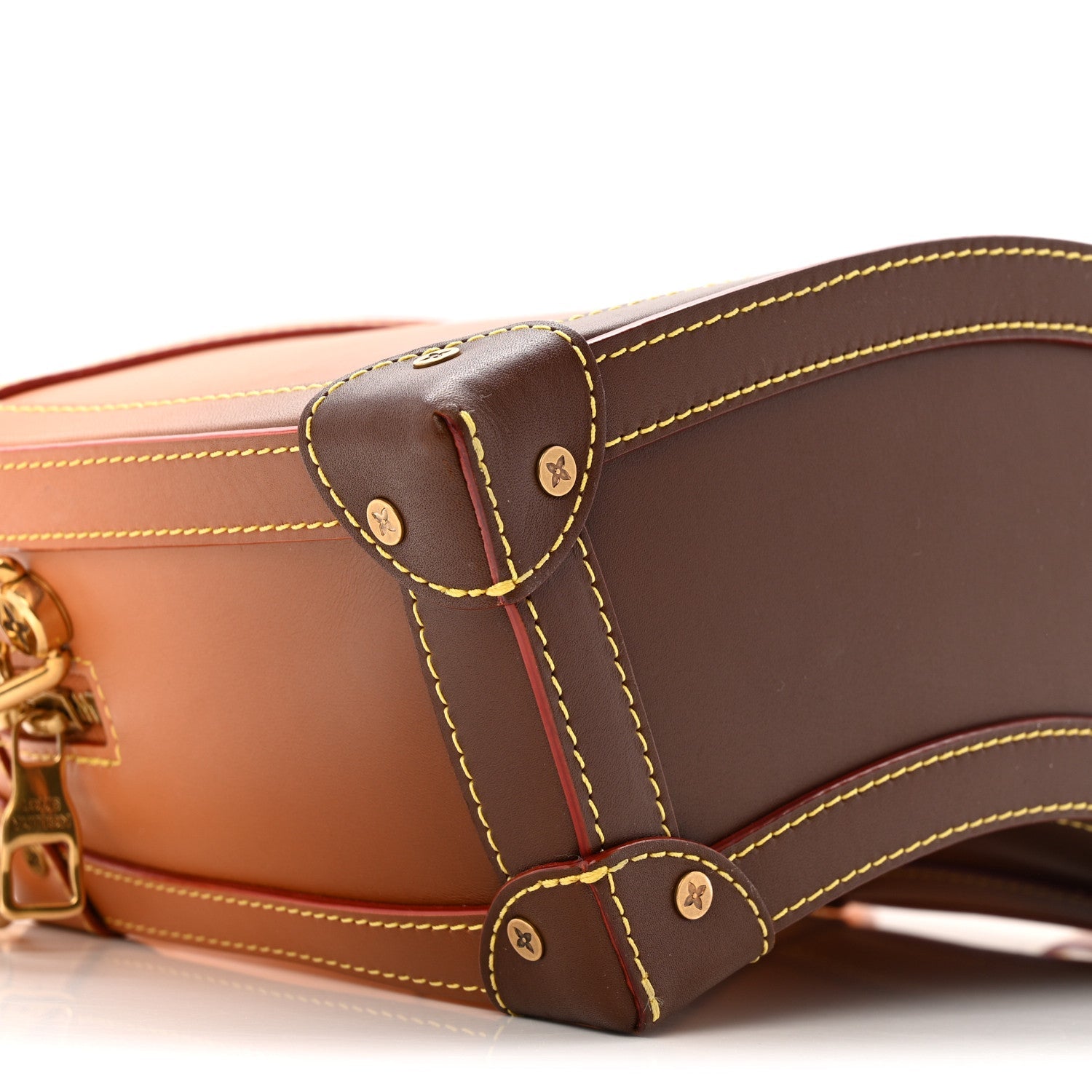 Cowhide Curved Soft Trunk Tan