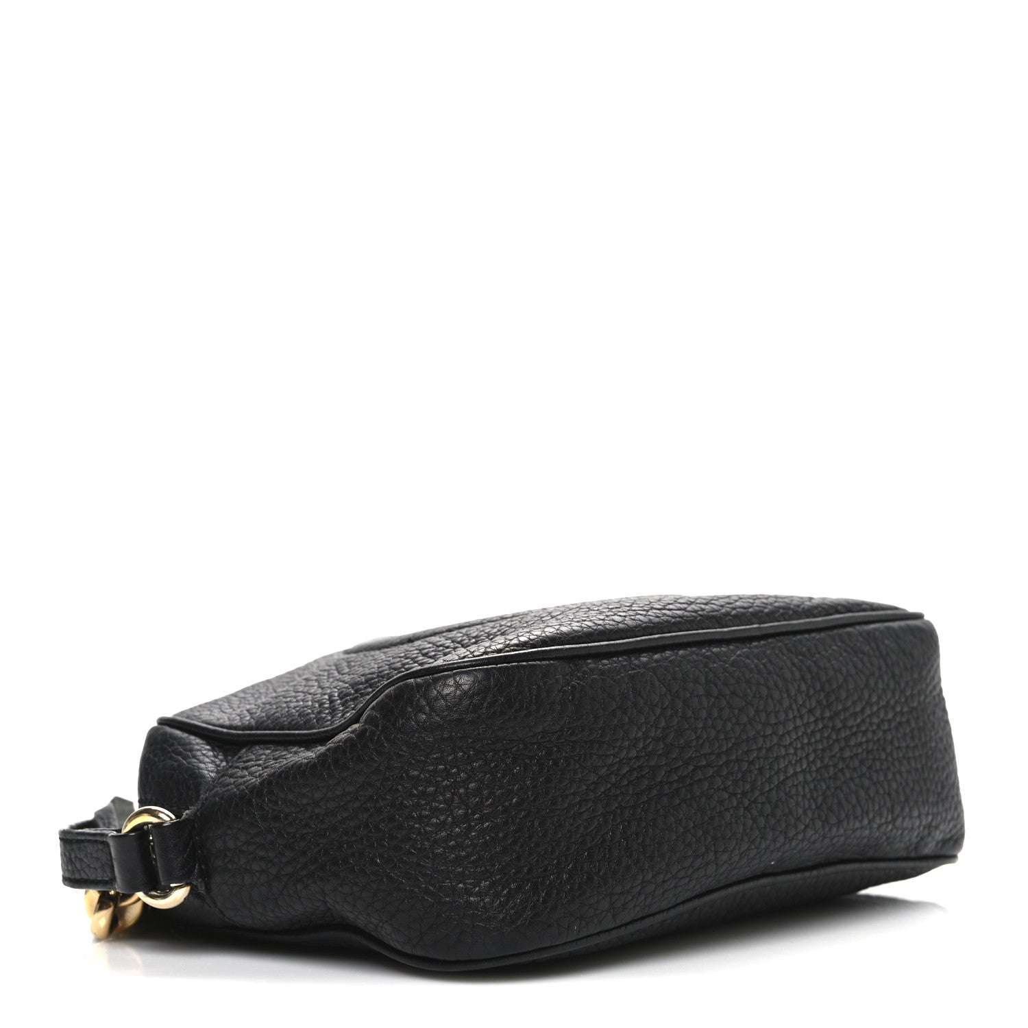 Pebbled Calfskin Small Soho Disco Bag Black