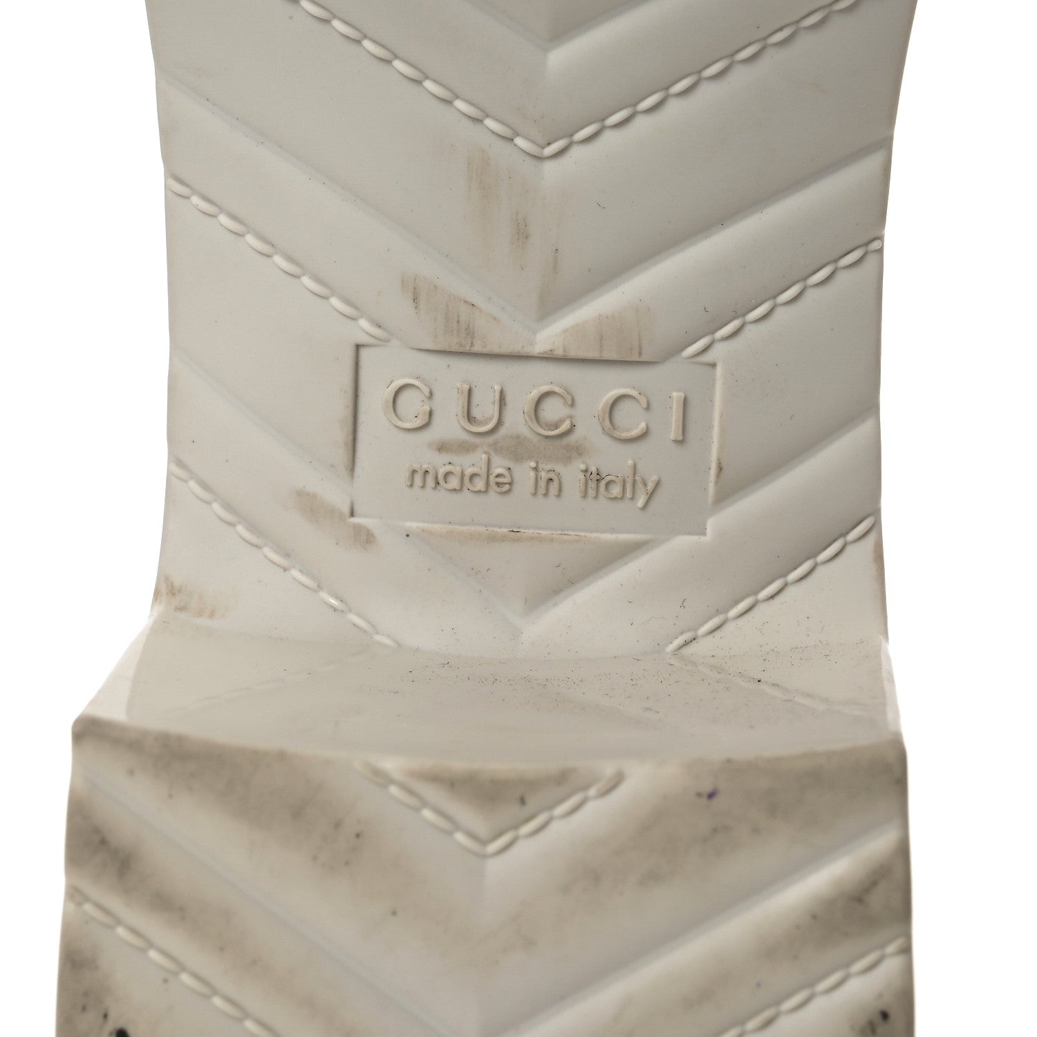 Rubber Gucci Logo Womens Platform 20/60mm Slide Sandals 38 Mystic White