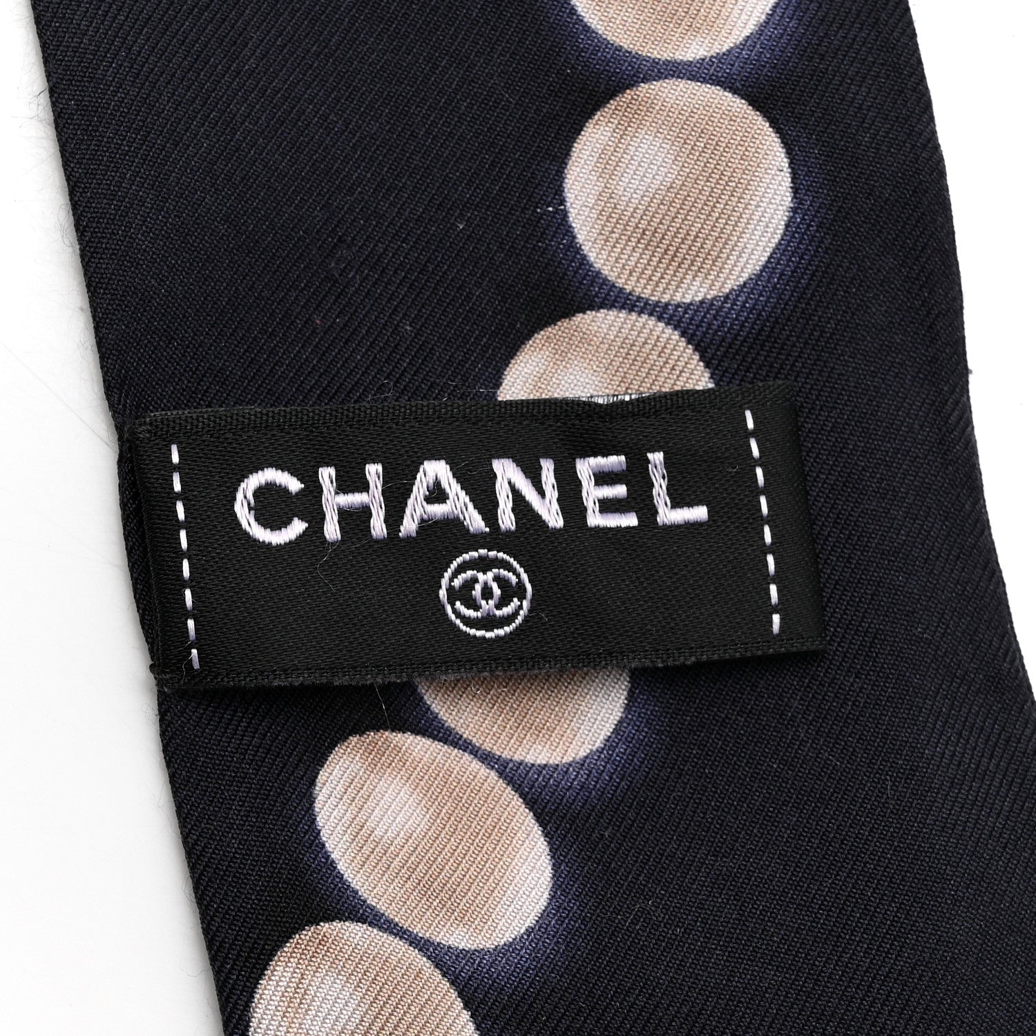 Silk Pearl CC Slim Bandeau Scarf Dark Navy