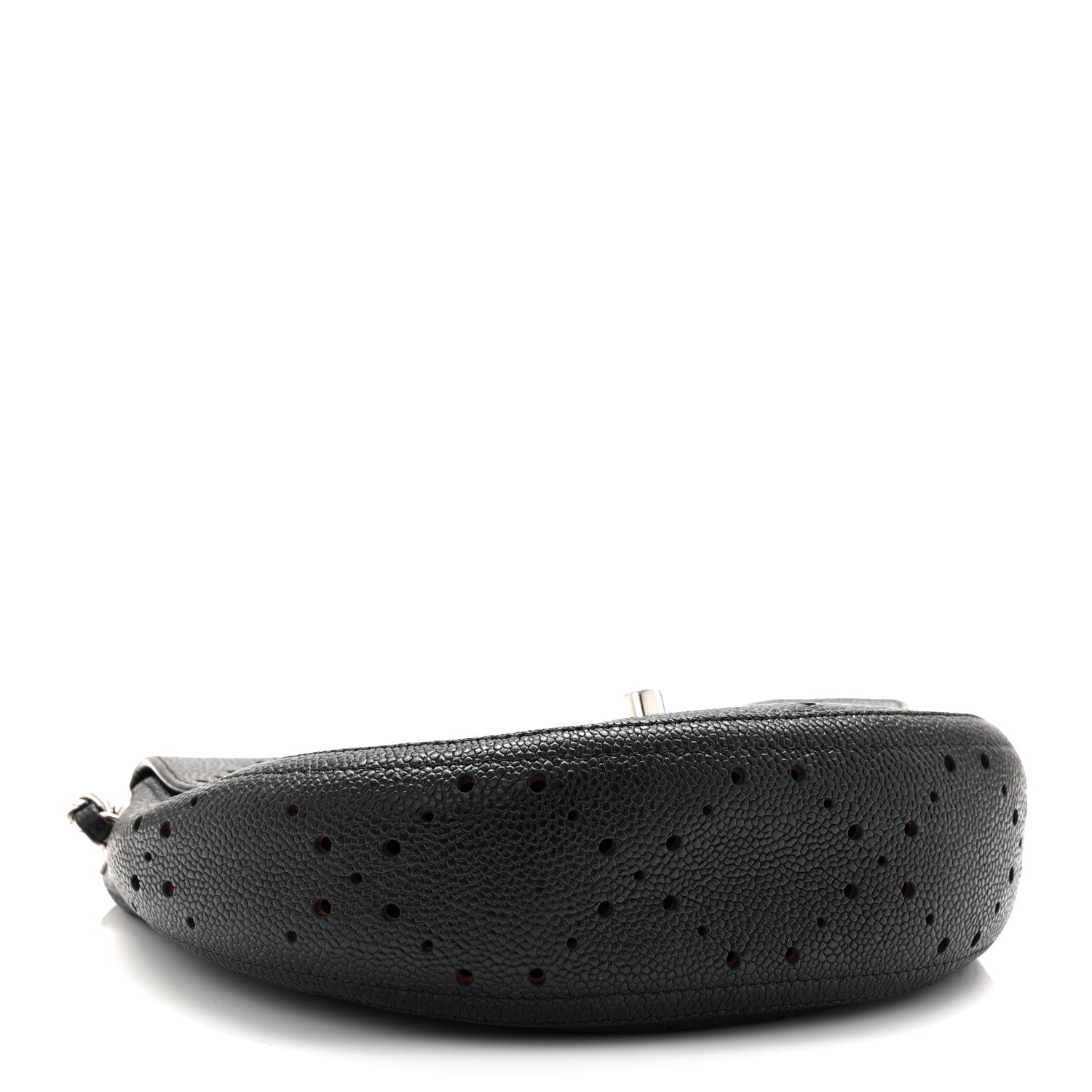 Caviar Perforated Messenger Flap Black