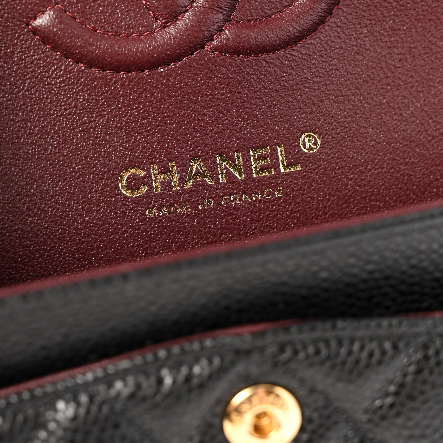 Caviar Quilted Small Double Flap Black