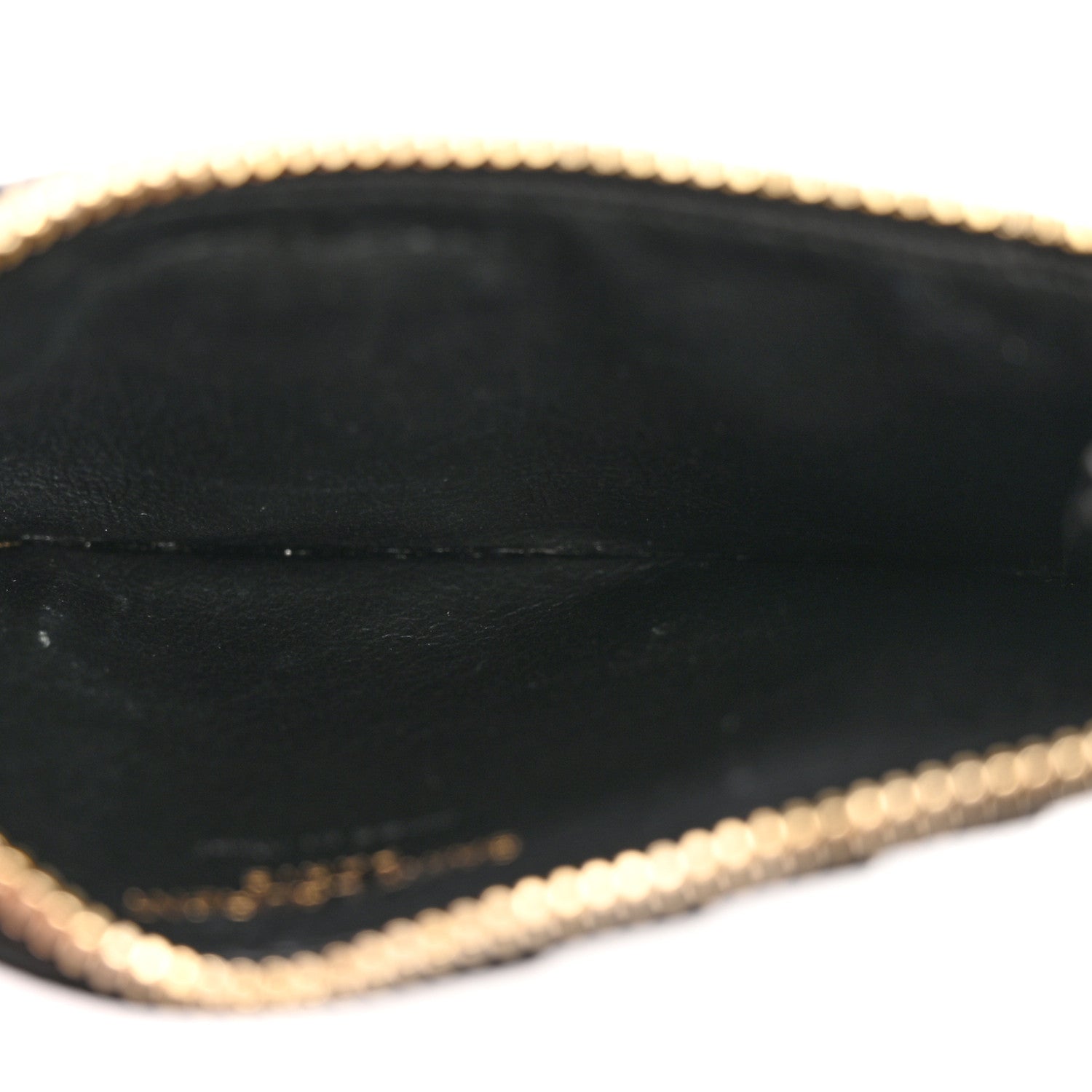 Grain De Poudre Matelasse Chevron Monogram Fragments Zippered Card Case Black