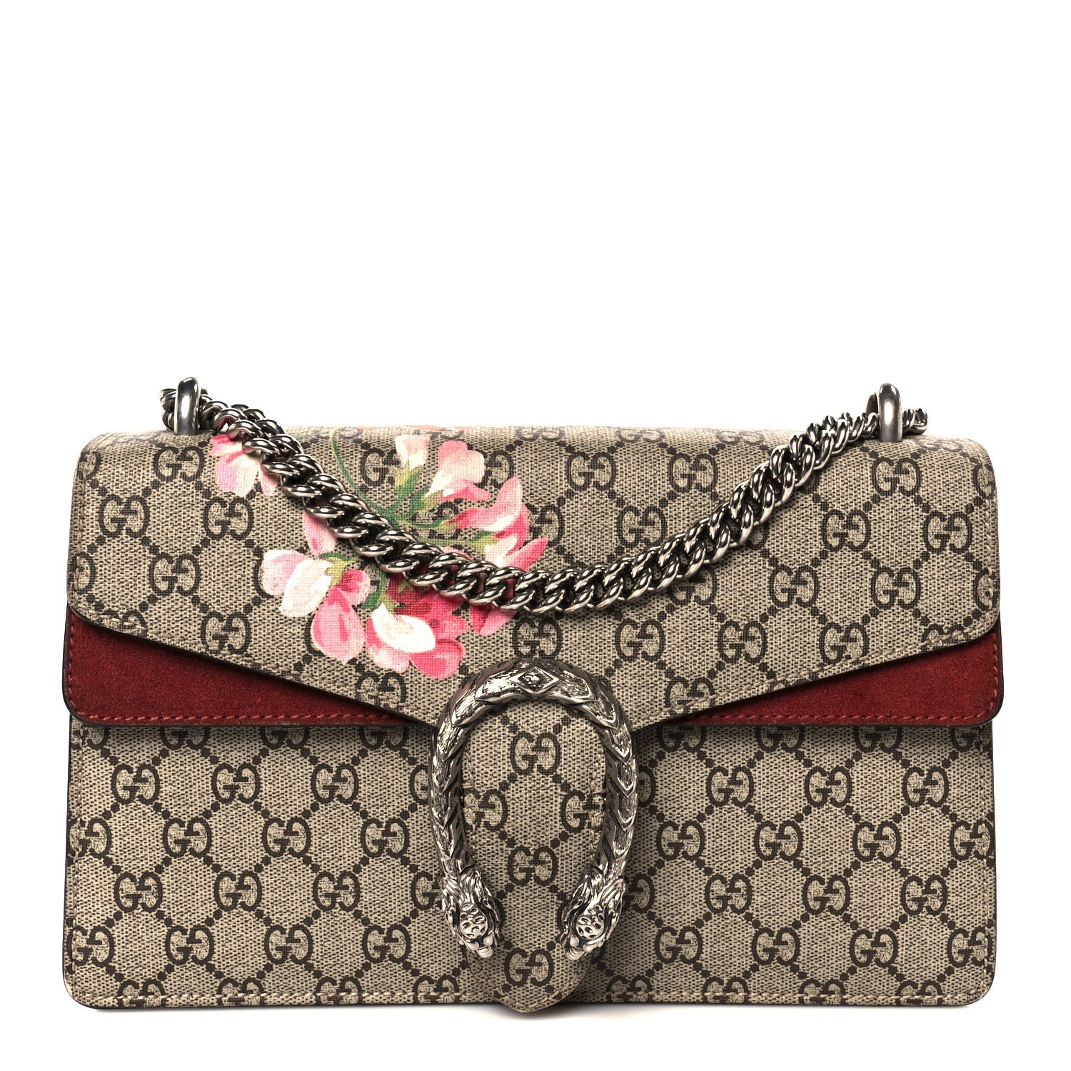 GG Supreme Monogram Blooms Small Dionysus Shoulder Bag Beige Multicolor Dry Rose