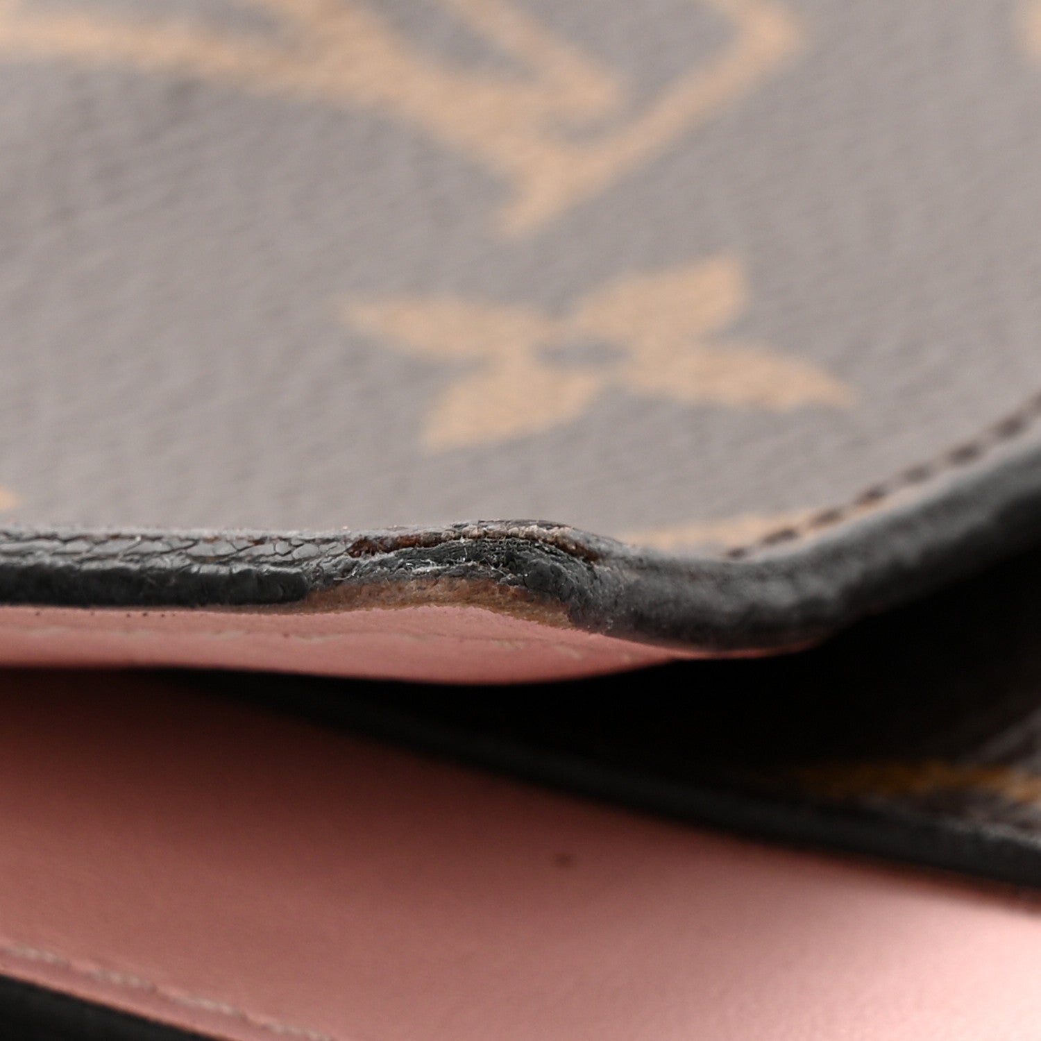 Monogram Flore Chain Wallet Rose Ballerine