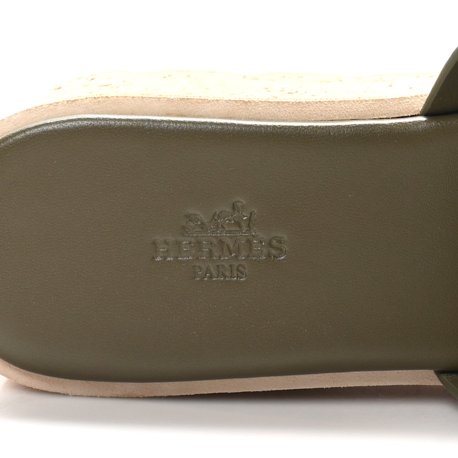 Suede Goatskin Cork Eze 30 Sandals 40 Vert Toundra
