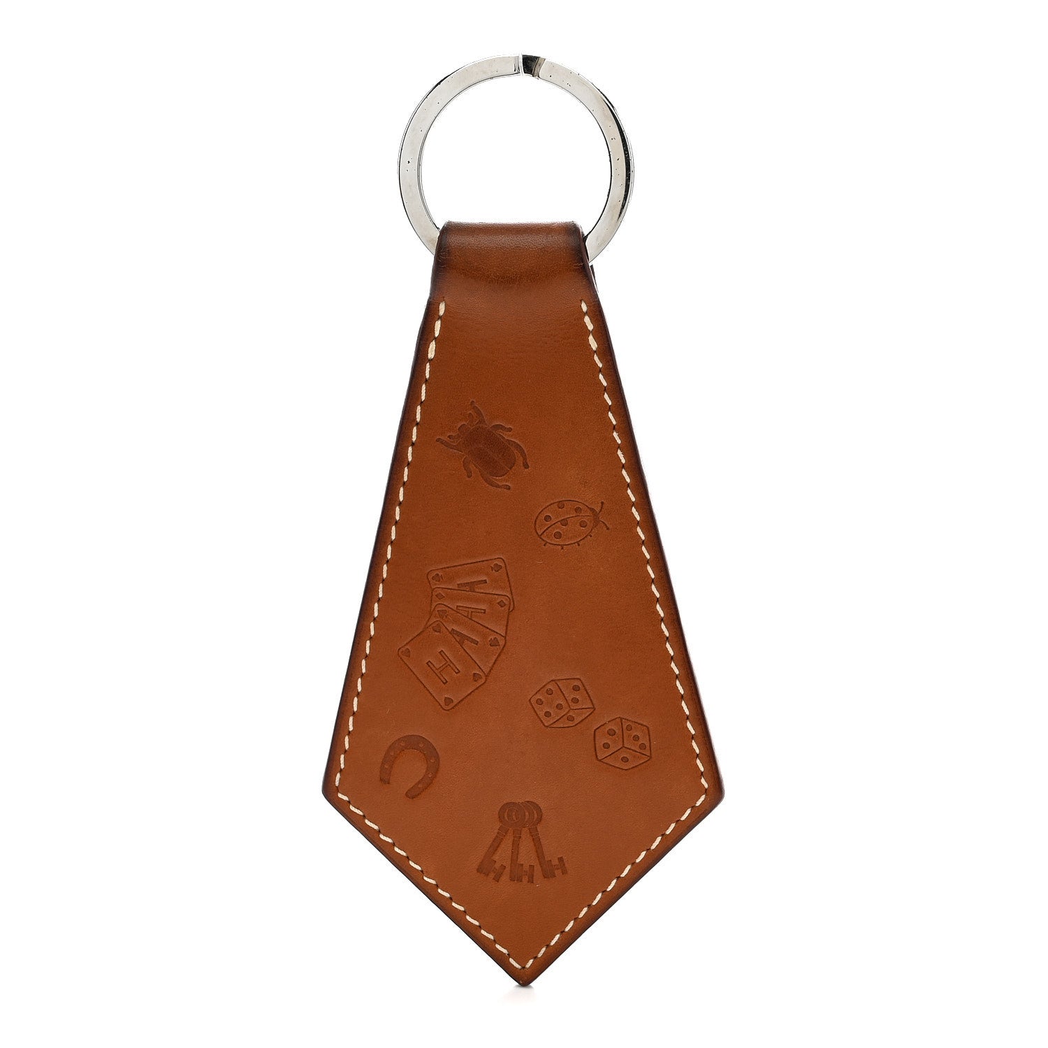Barenia Palladium Superlucky Key Ring Fauve