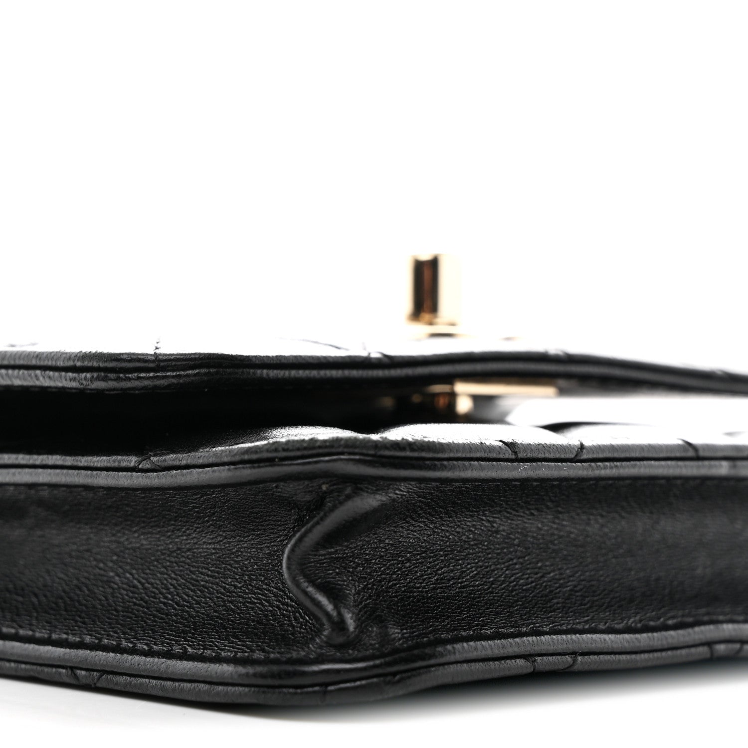 Lambskin Quilted Trendy CC Card Holder On Chain Black