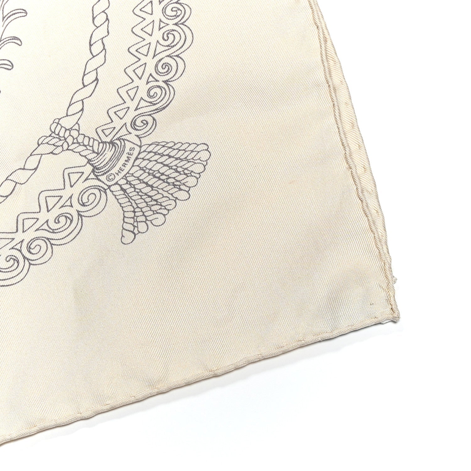 Silk Paperoles Scarf 90 Beige