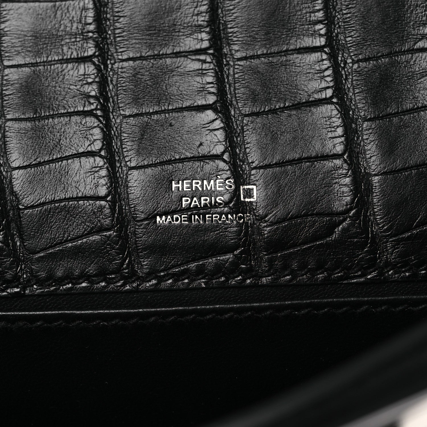Matte Alligator Kelly Pochette Black