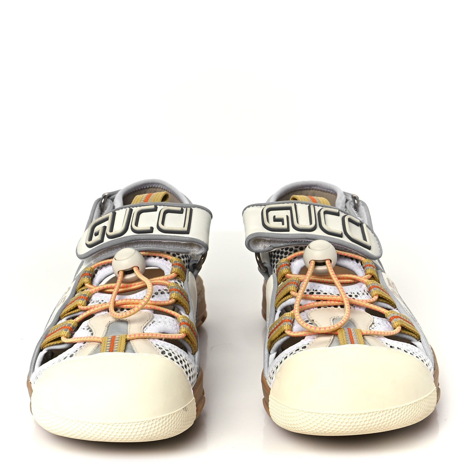 Mesh Fabric Tinsel Sport Sandals 37 White Silver
