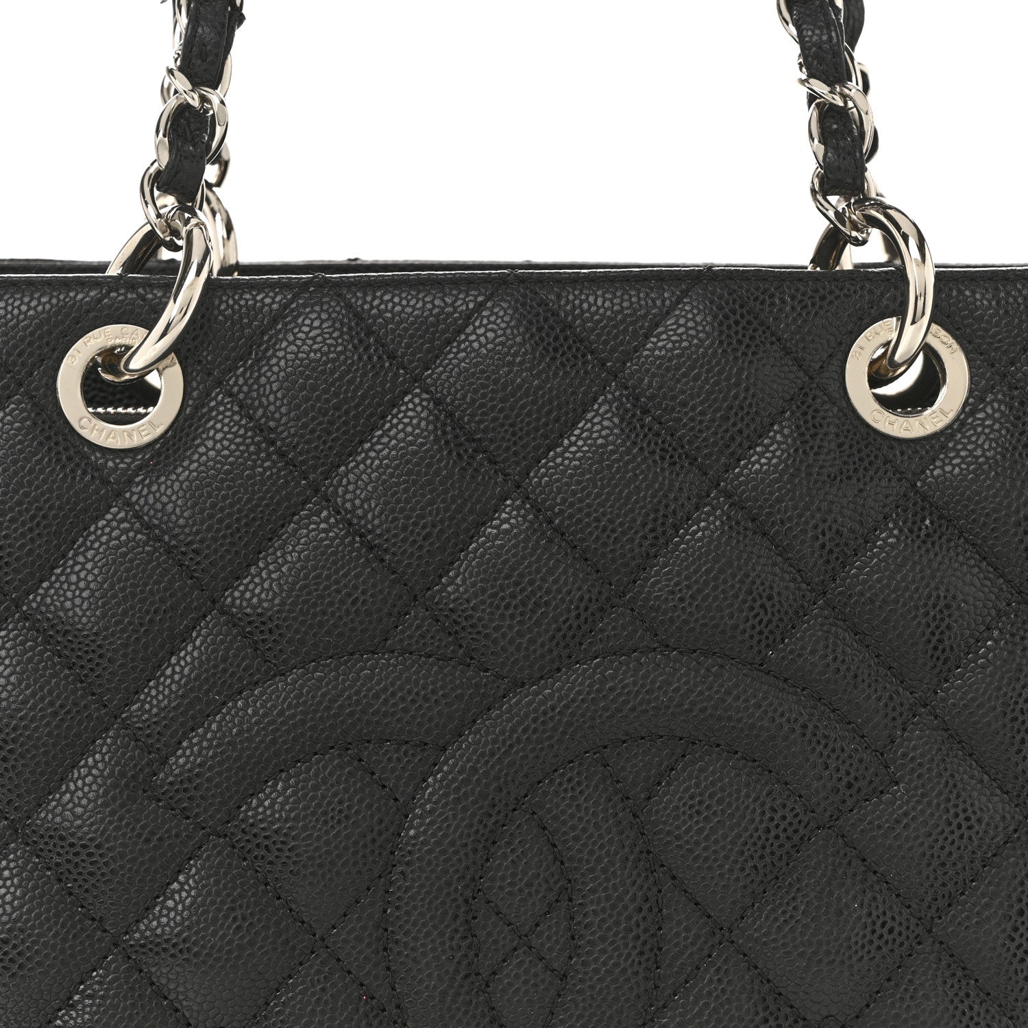 Caviar Quilted Grand Shopping Tote GST Black