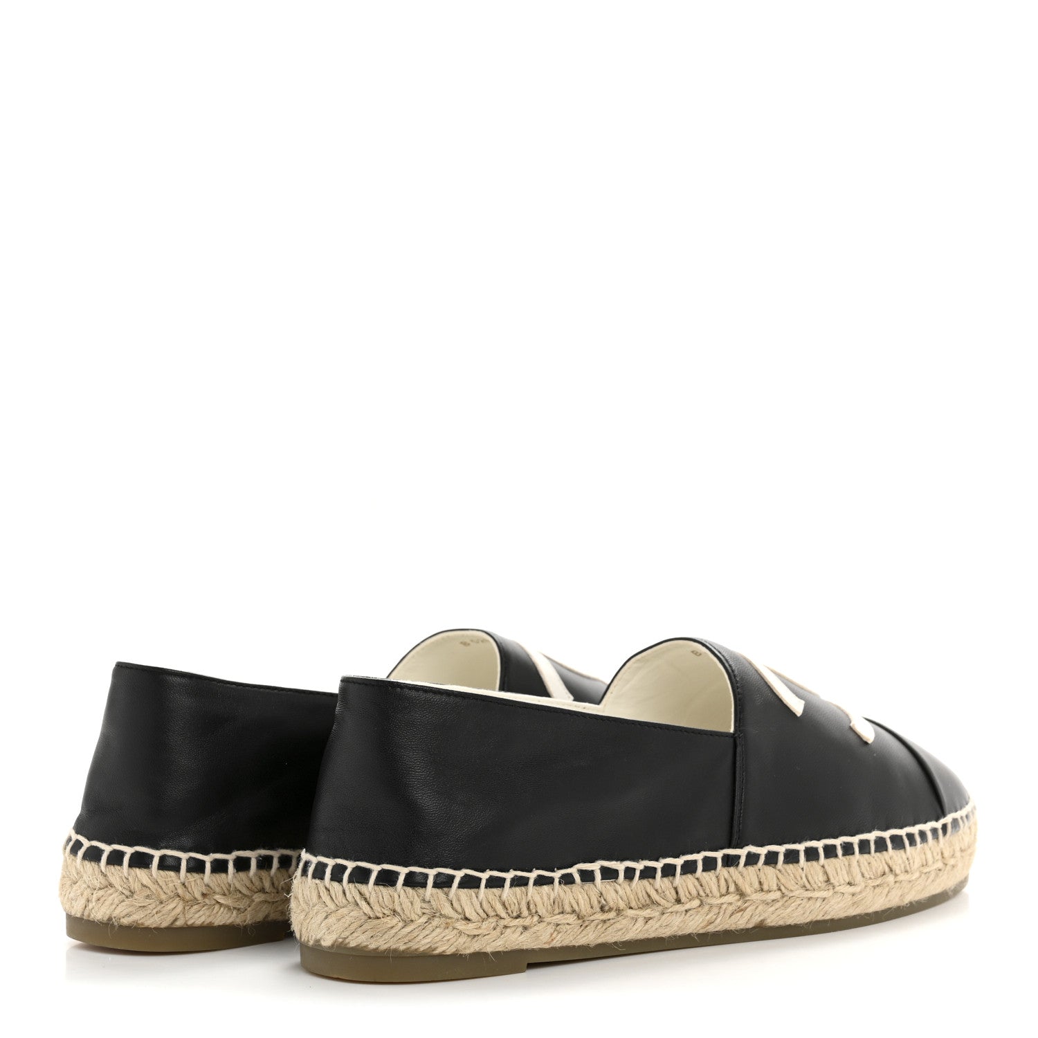 Lambskin CC Espadrilles 41 Black White Grey