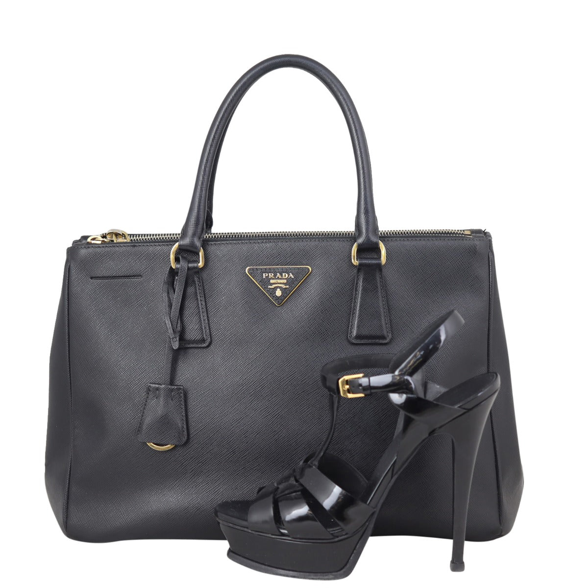 Prada Saffiano Lux Galleria Double Zip Tote Medium