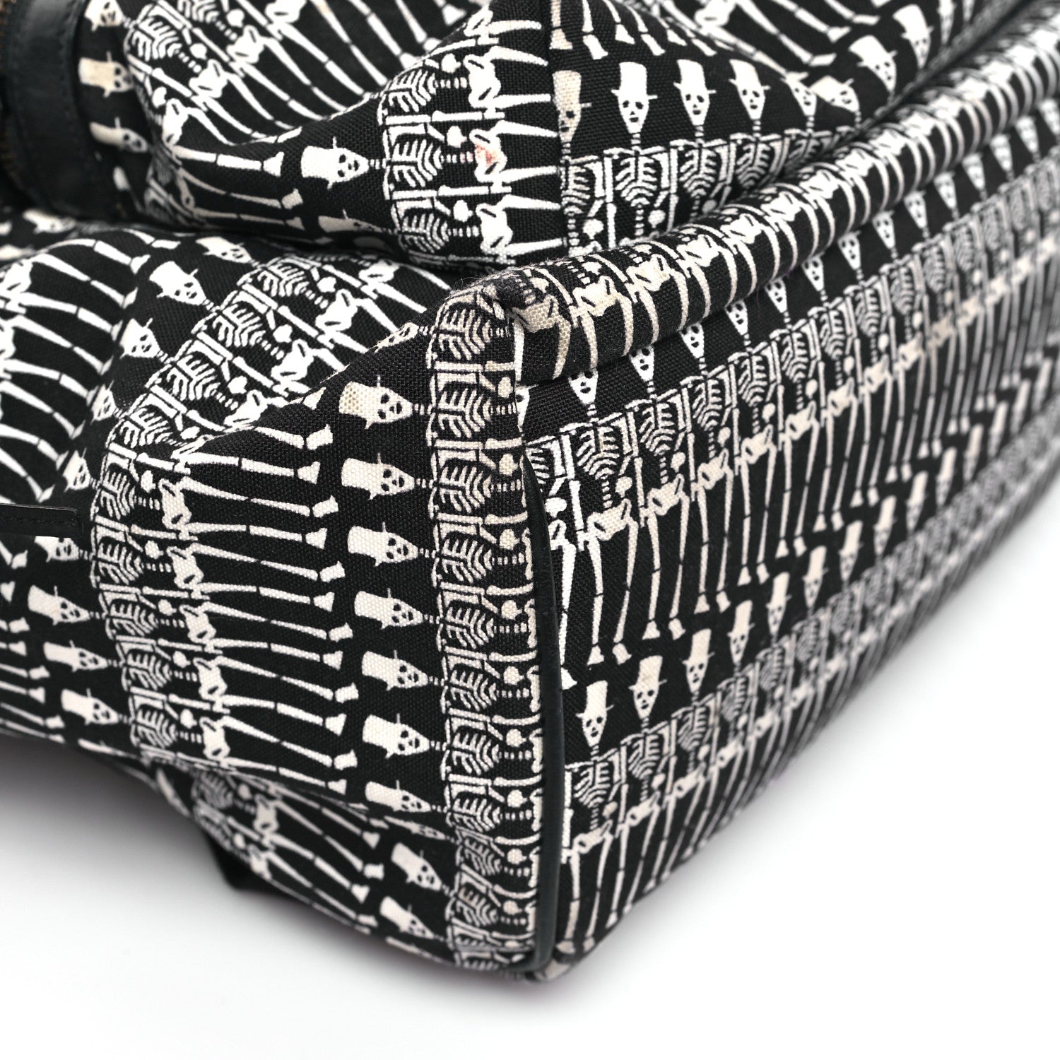 Nylon City Skeleton Print Backpack Black White